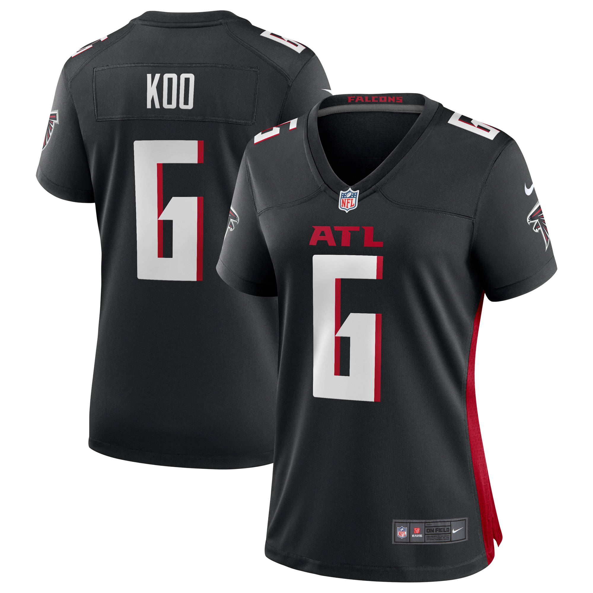 Women's Atlanta Falcons Younghoe Koo Black Team Game Jersey JS1597 nicesnker