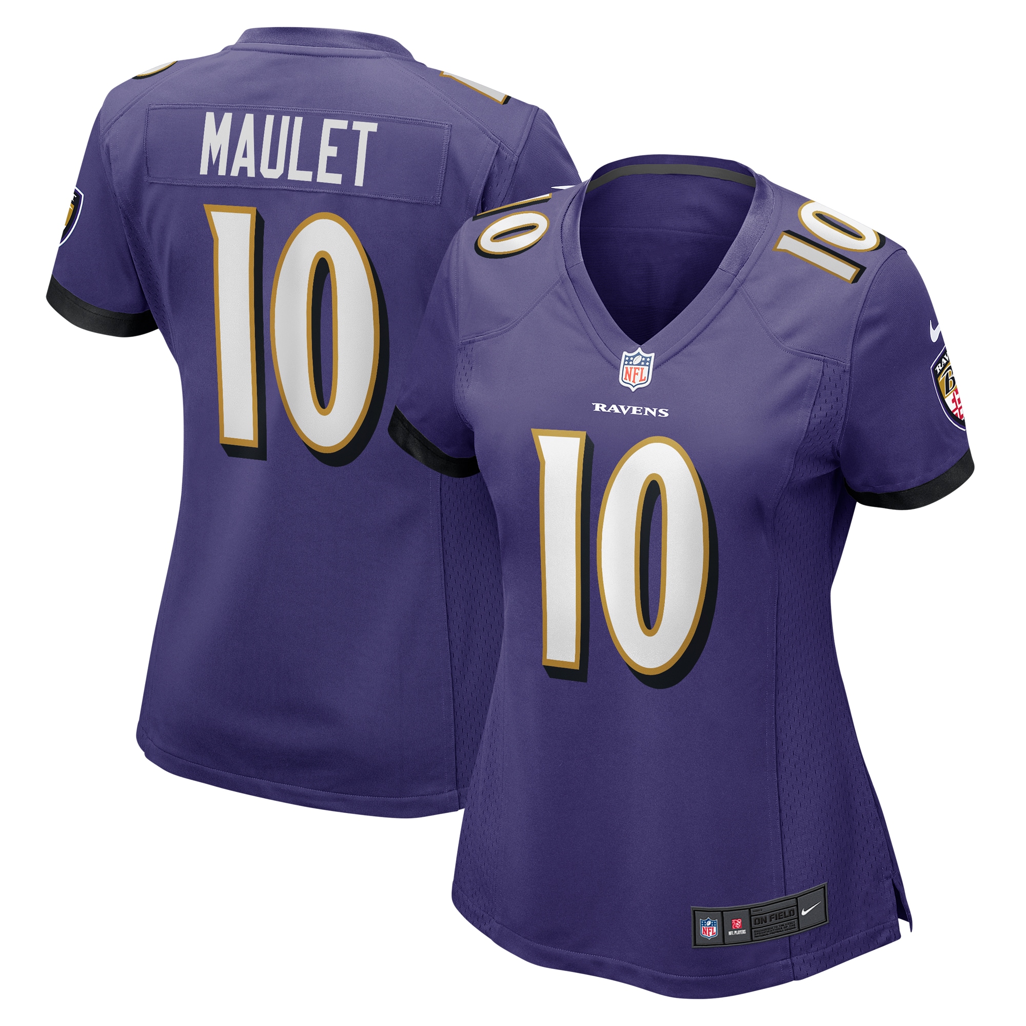 Women's Baltimore Ravens Arthur Maulet Purple Game Jersey JS9542 nicesnker