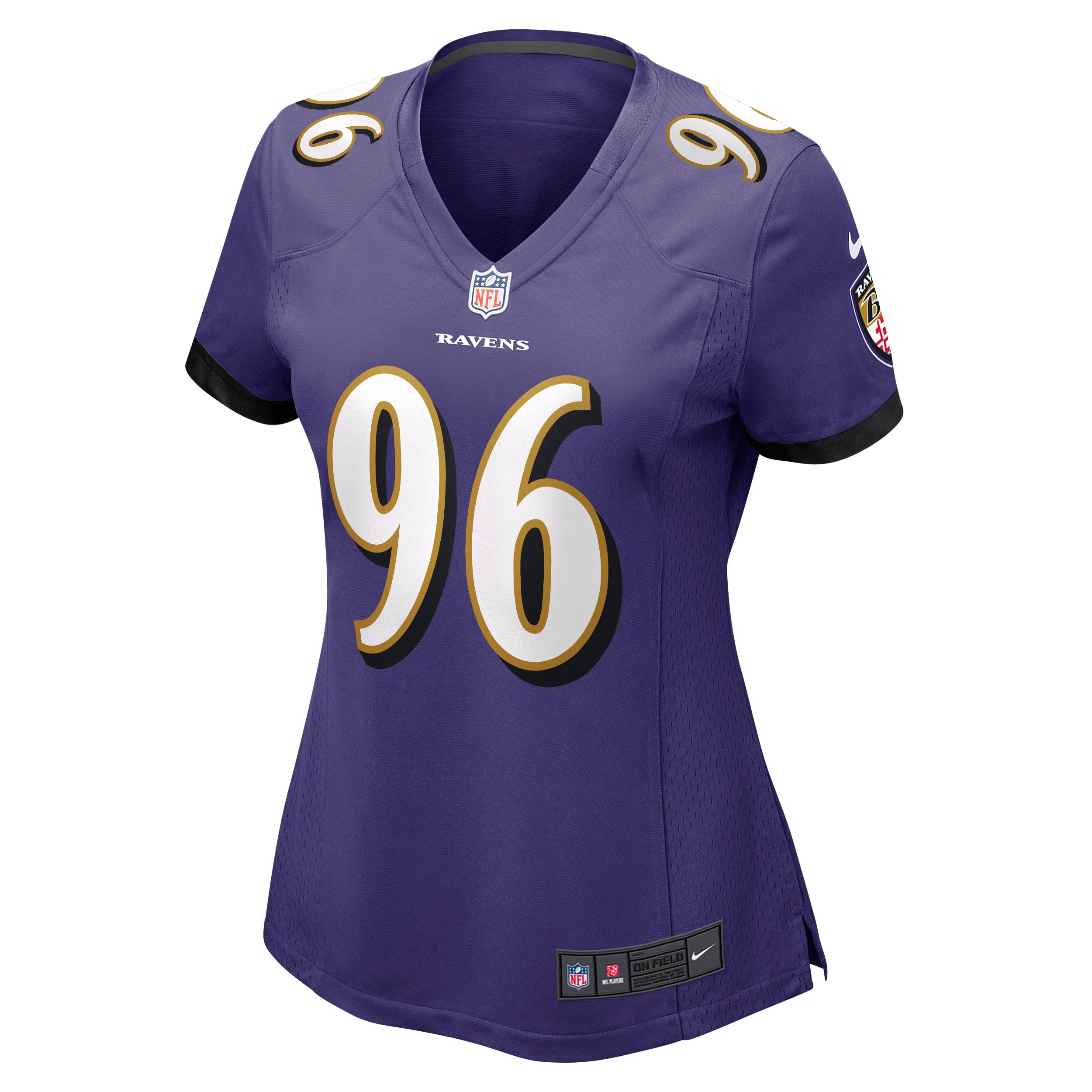 Alternative view of Women's Baltimore Ravens Broderick Washington Purple Game Jersey JS2449 nicesnker