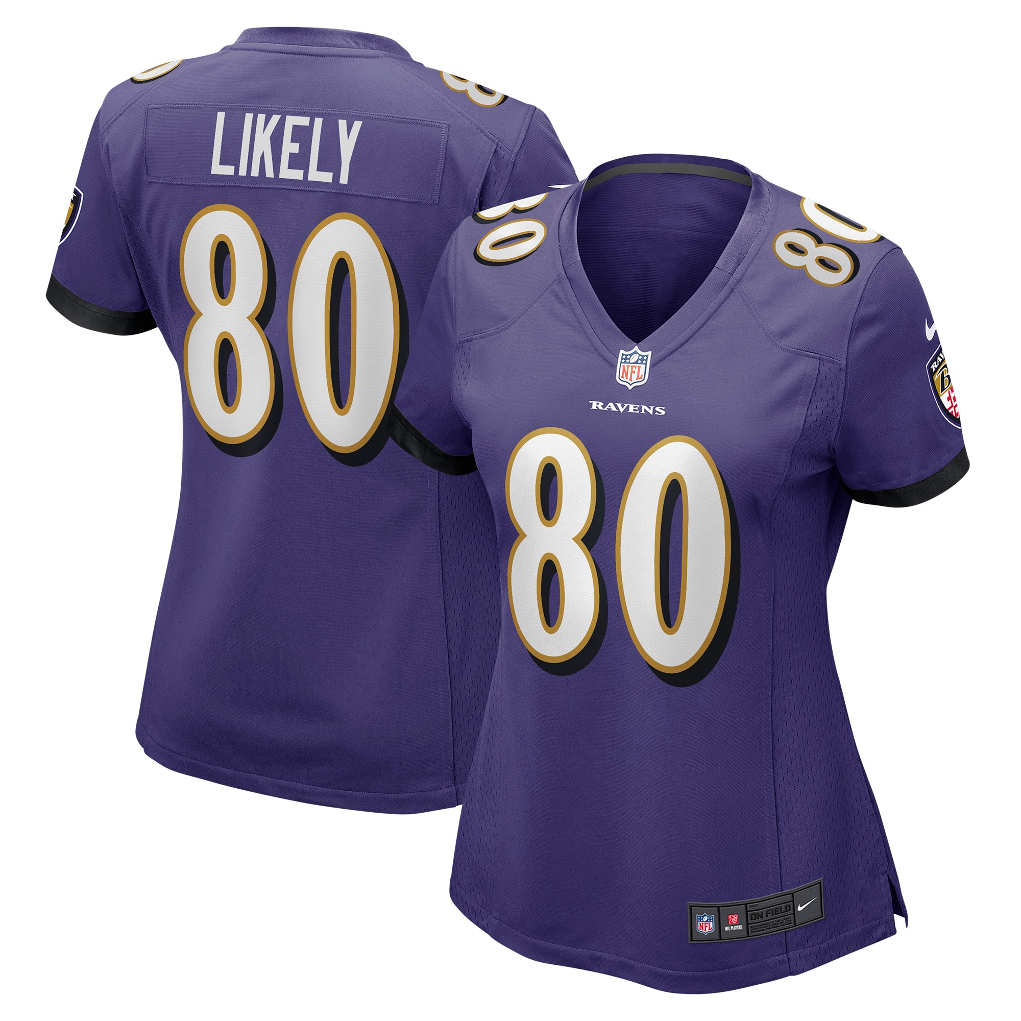 Women's Baltimore Ravens Isaiah Likely Purple Player Game Jersey JS1793 nicesnker