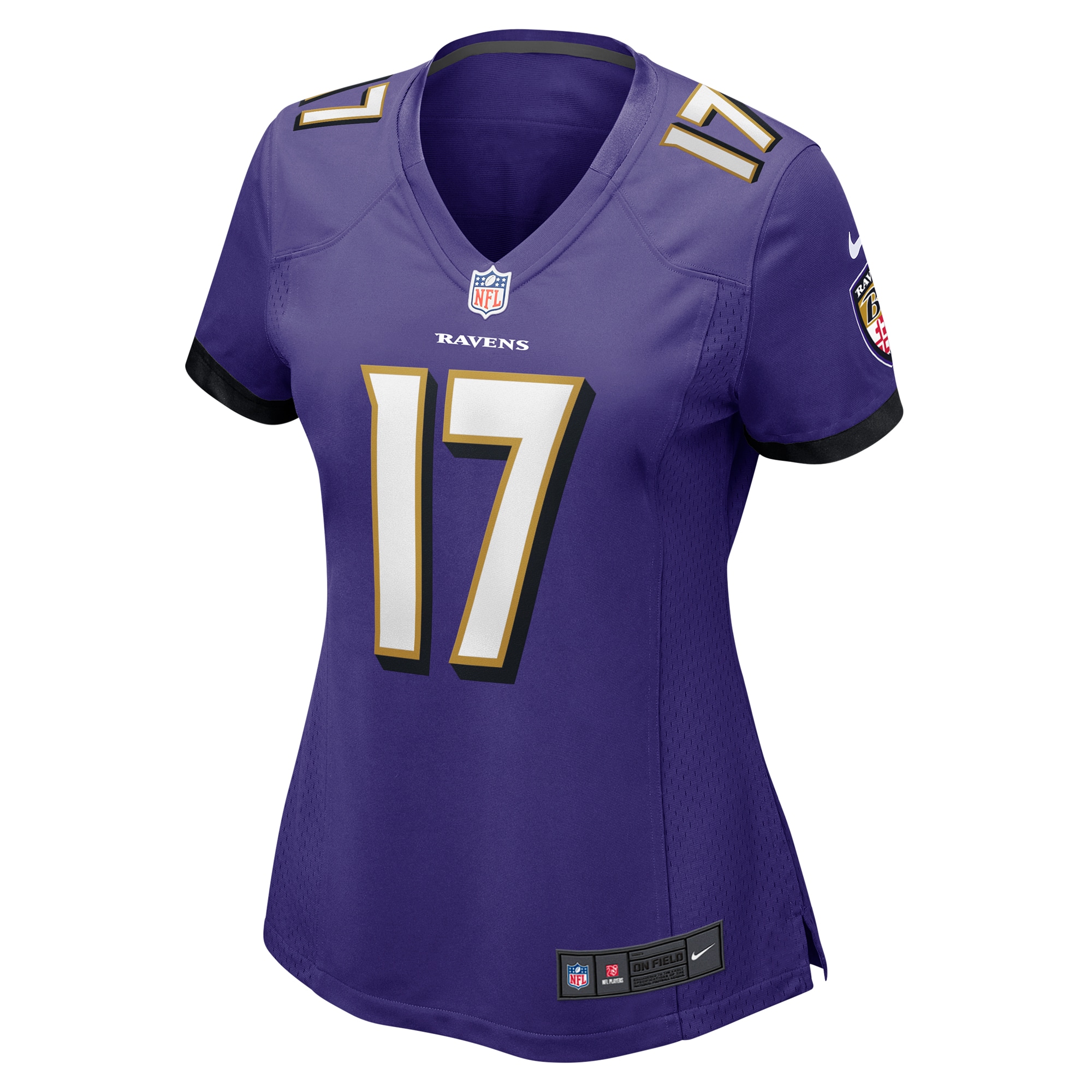 Alternative view of Women's Baltimore Ravens Josh Johnson Purple Game Jersey JS8374 nicesnker