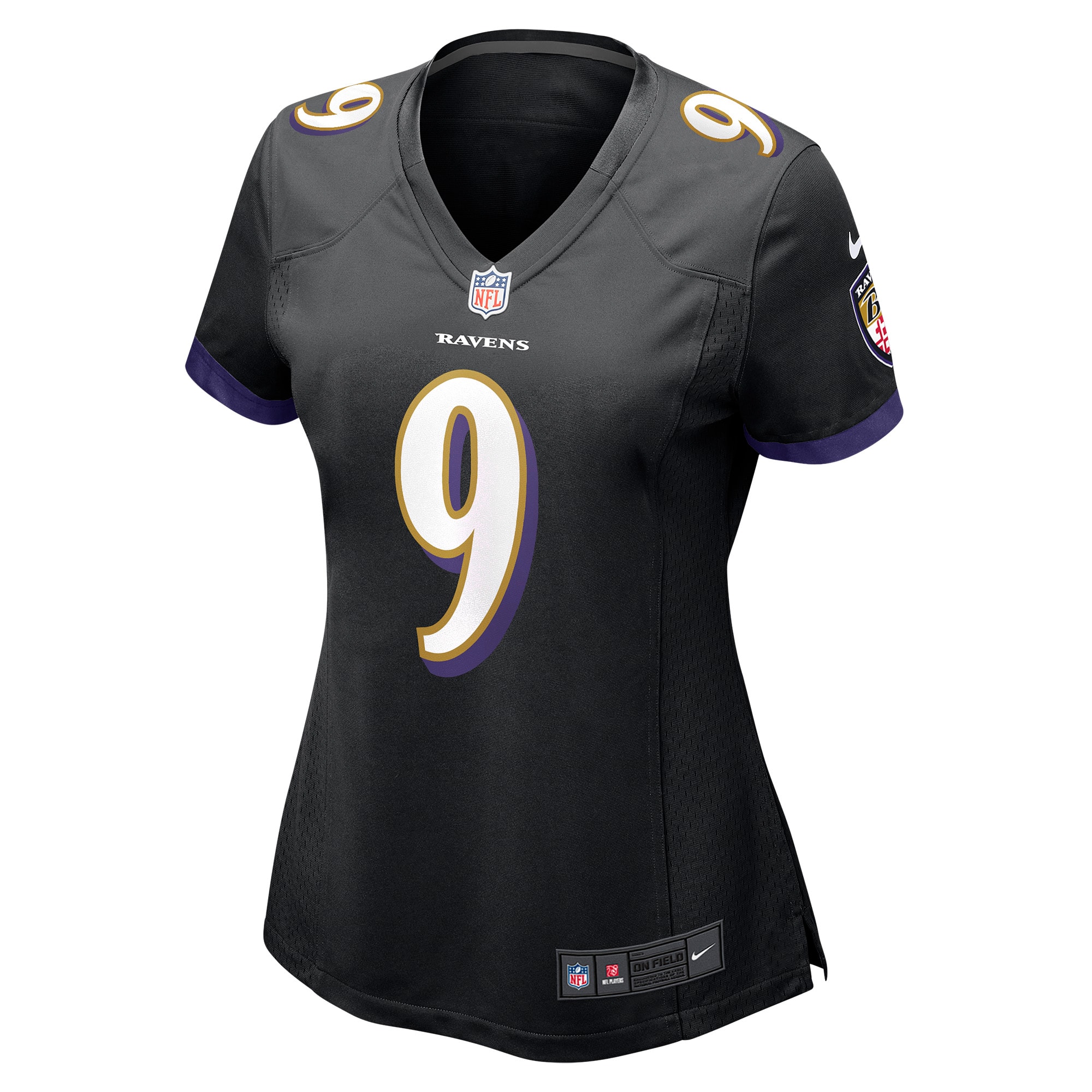 Alternative view of Women's Baltimore Ravens Justin Tucker Black Game Jersey JS7653 nicesnker