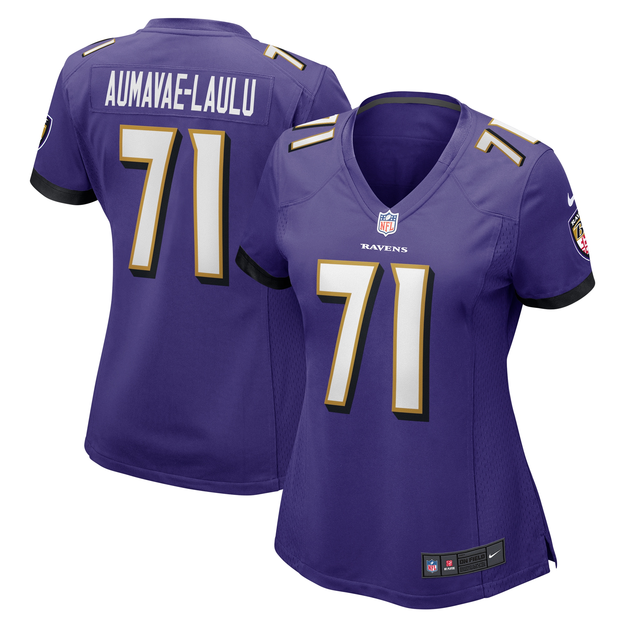 Women's Baltimore Ravens Malaesala Aumavae-Laulu Purple Game Jersey JS6571 nicesnker