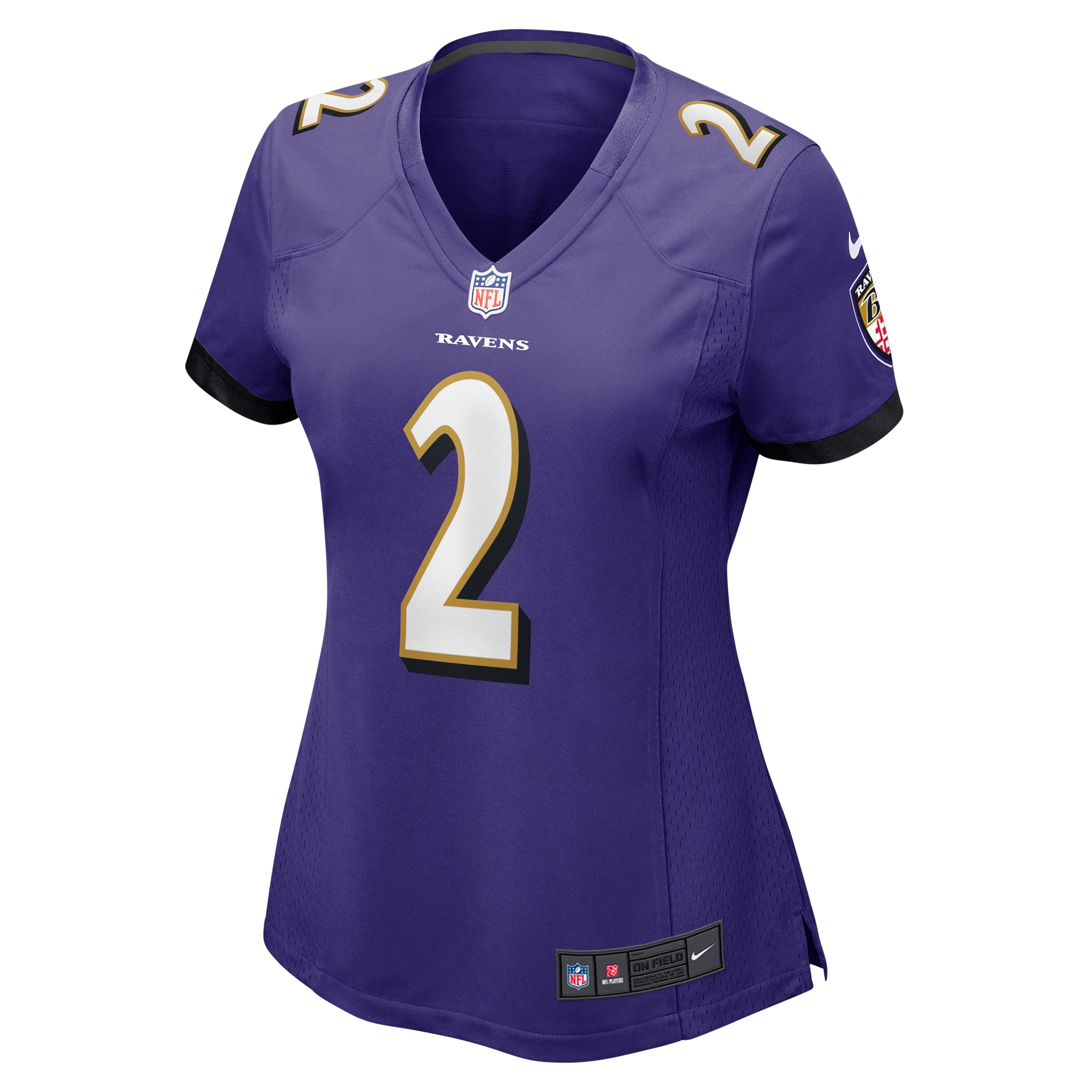 Alternative view of Women's Baltimore Ravens Nate Wiggins Purple Game Jersey JS6698 nicesnker