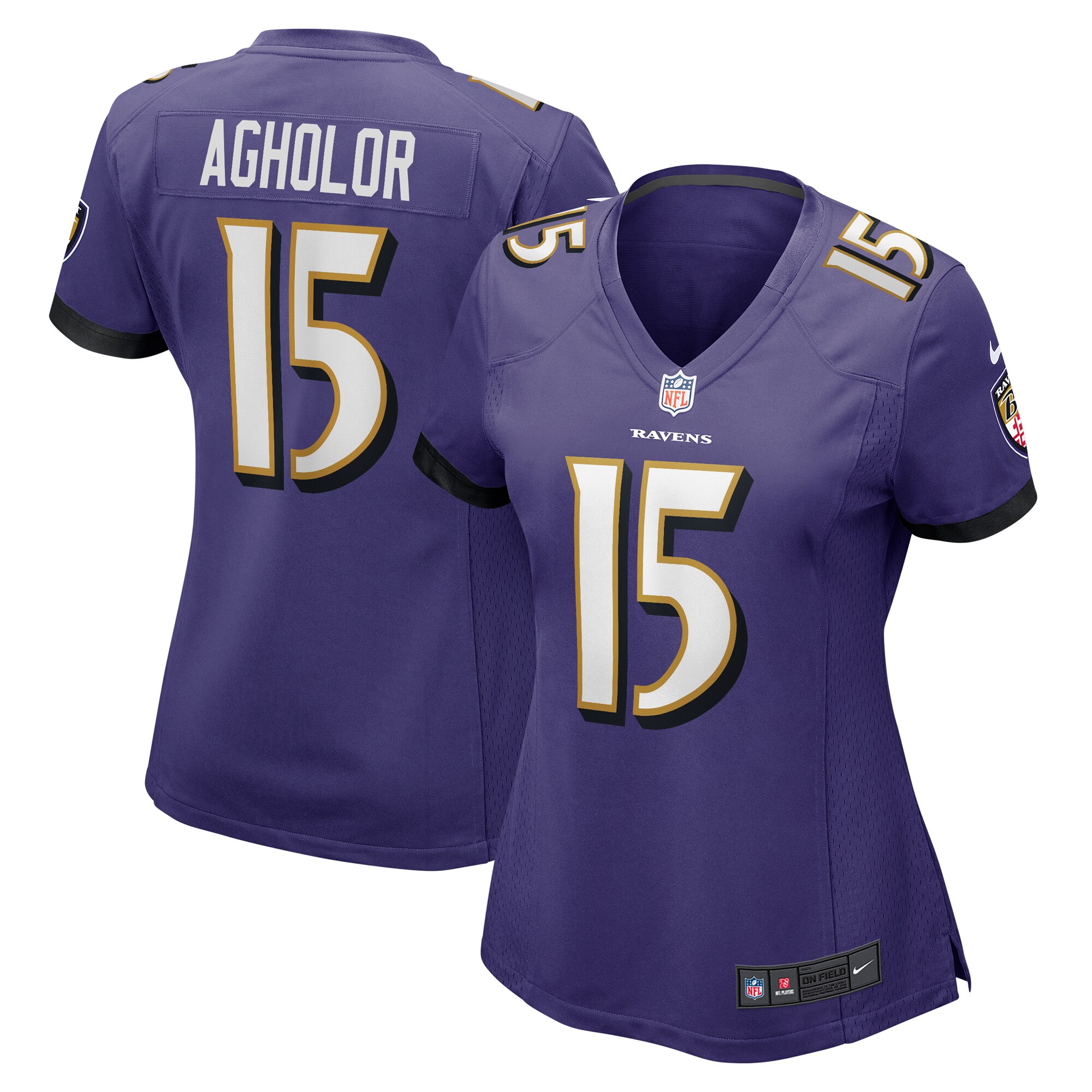 Women's Baltimore Ravens Nelson Agholor Purple Game Jersey JS6569 nicesnker