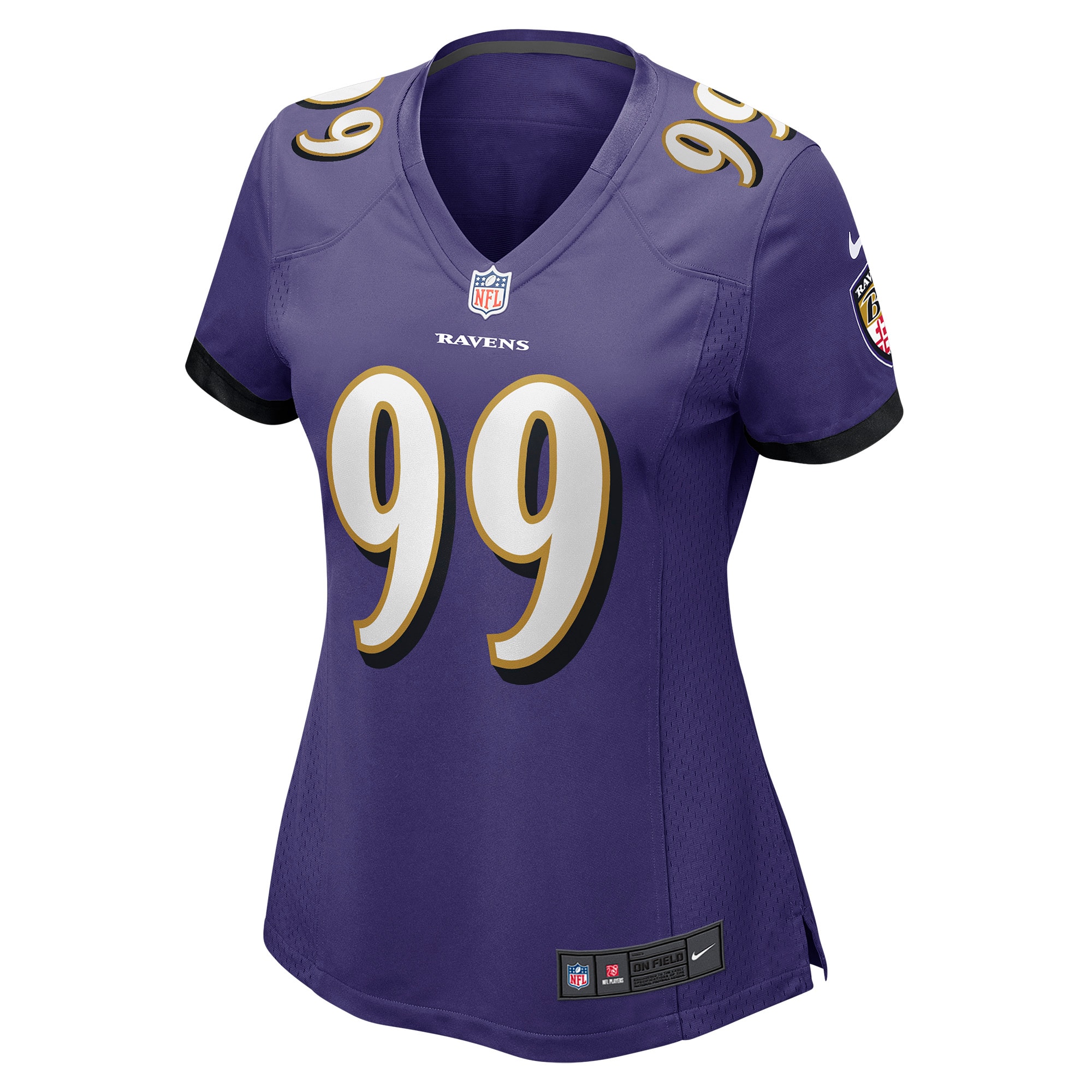 Alternative view of Women's Baltimore Ravens Odafe Oweh Purple Game Jersey JS1664 nicesnker