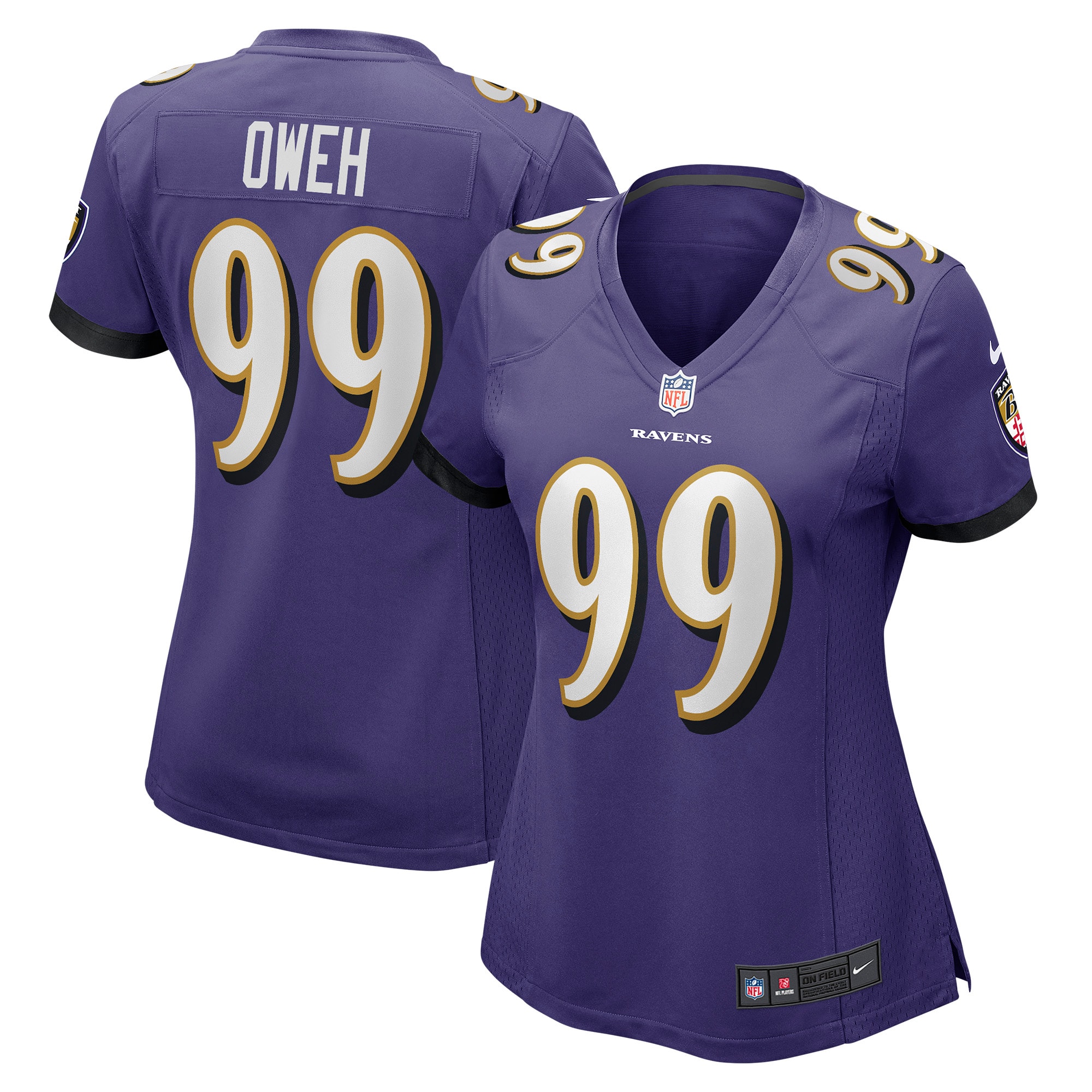 Women's Baltimore Ravens Odafe Oweh Purple Game Jersey JS1664 nicesnker