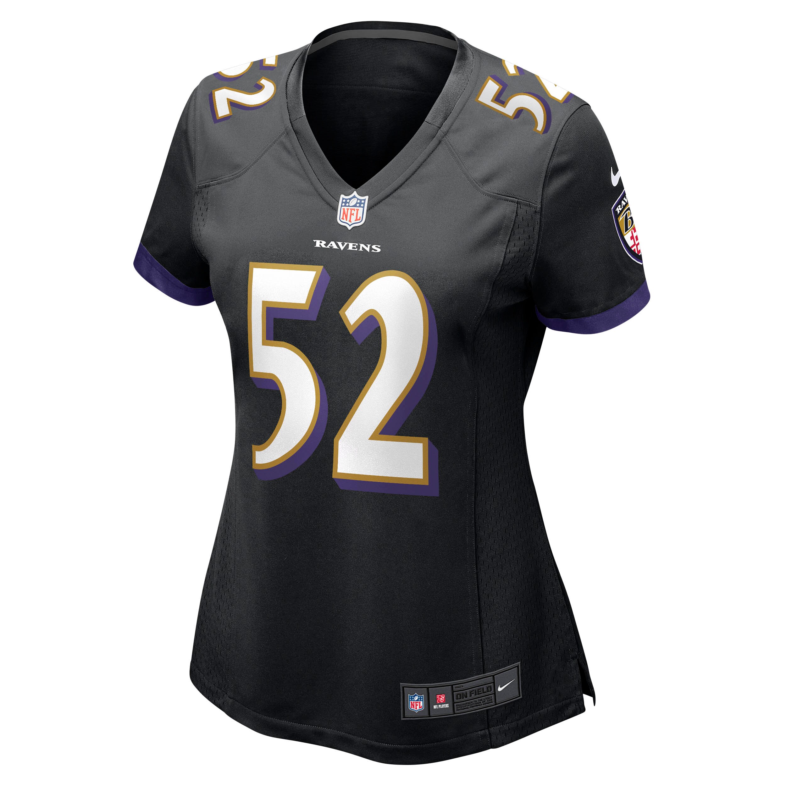 Alternative view of Women's Baltimore Ravens Ray Lewis Black Retired Player Jersey JS1450 nicesnker