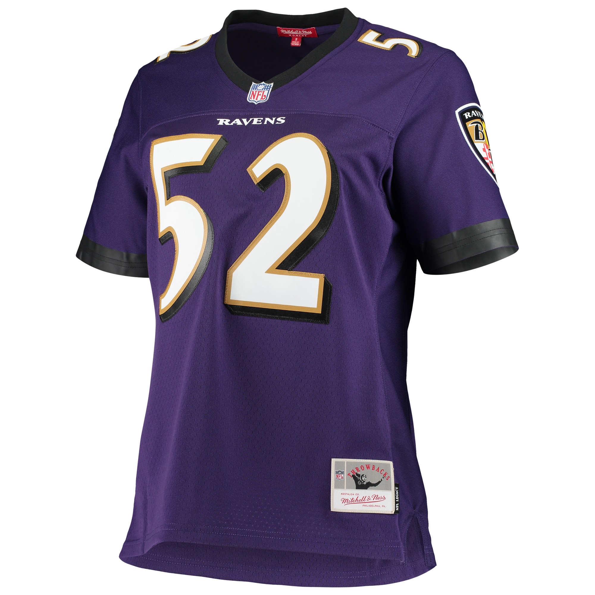 Alternative view of Women's Baltimore Ravens Ray Lewis Mitchell & Ness Purple Legacy Team Jersey JS5304 nicesnker