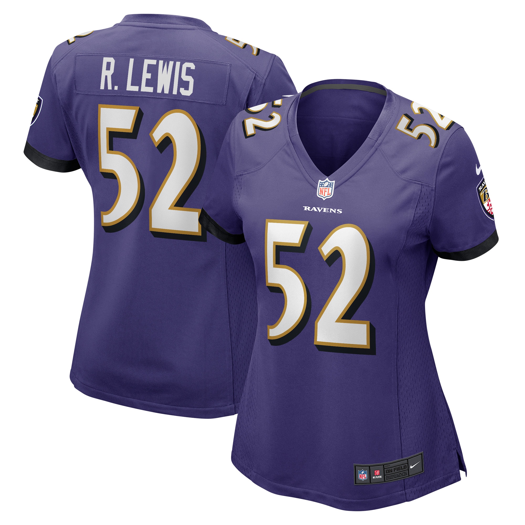 Women's Baltimore Ravens Ray Lewis Purple Retired Player Jersey JS3972 nicesnker