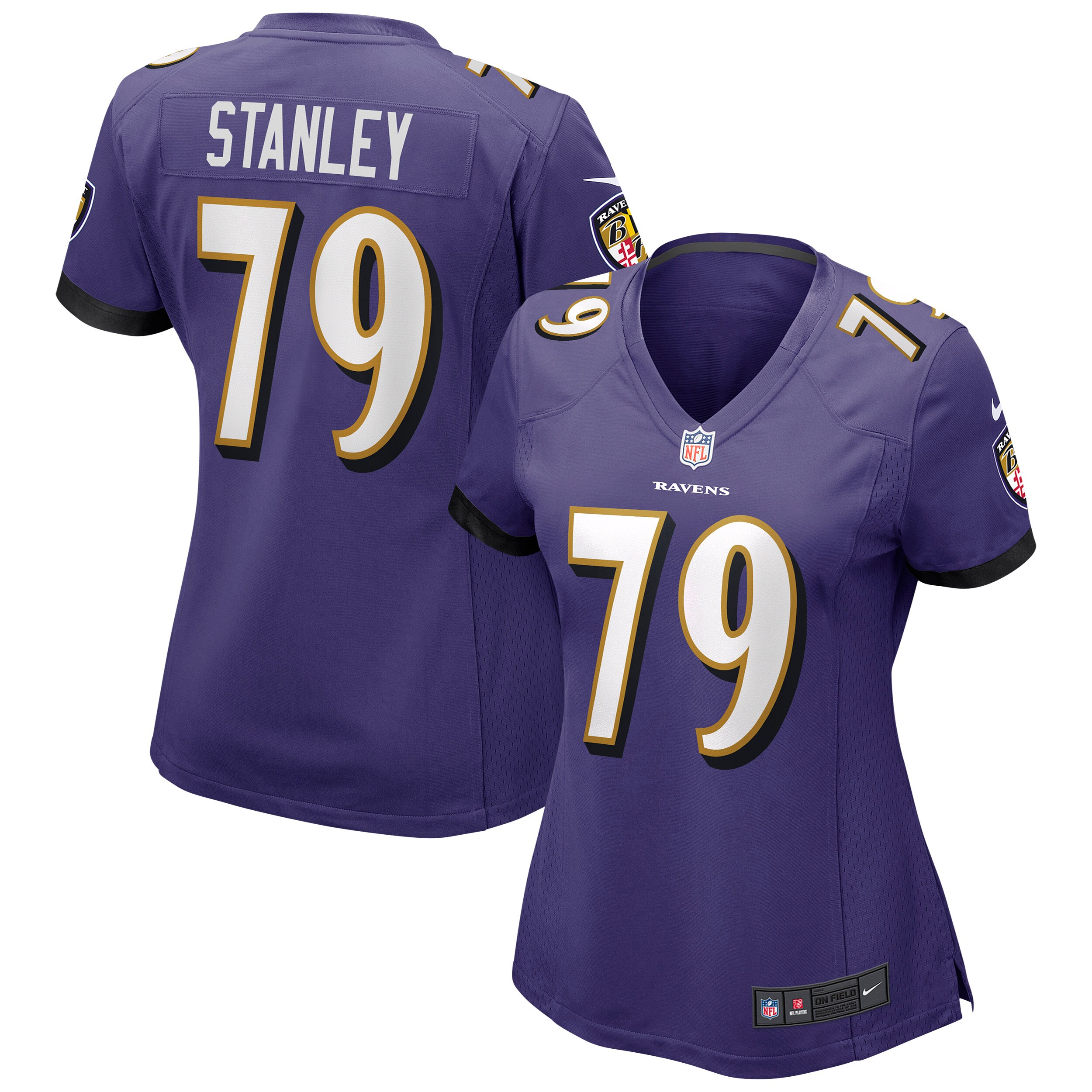 Women's Baltimore Ravens Ronnie Stanley Purple Game Jersey JS8043 nicesnker
