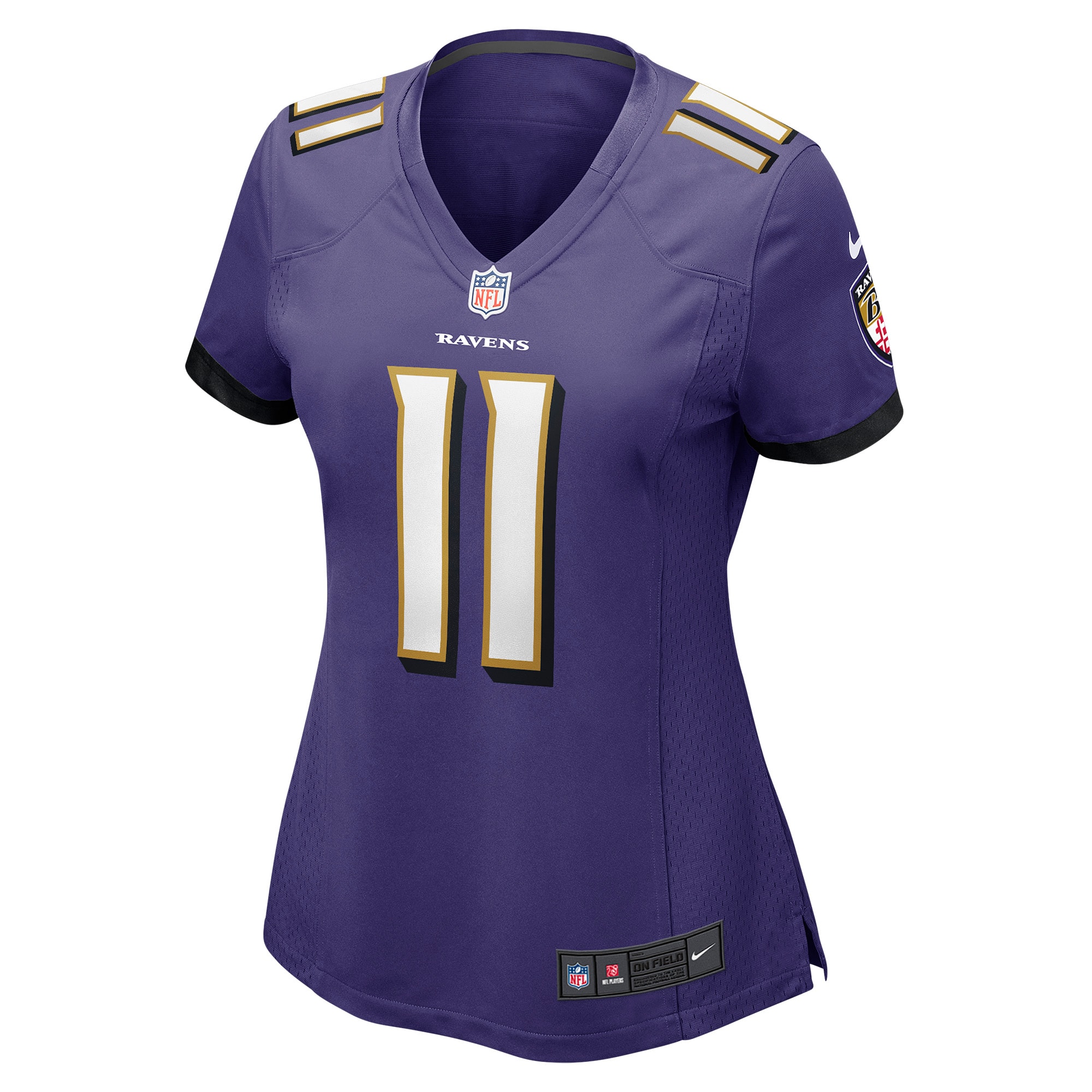 Alternative view of Women's Baltimore Ravens Stout Purple Player Game Jersey JS8572 nicesnker
