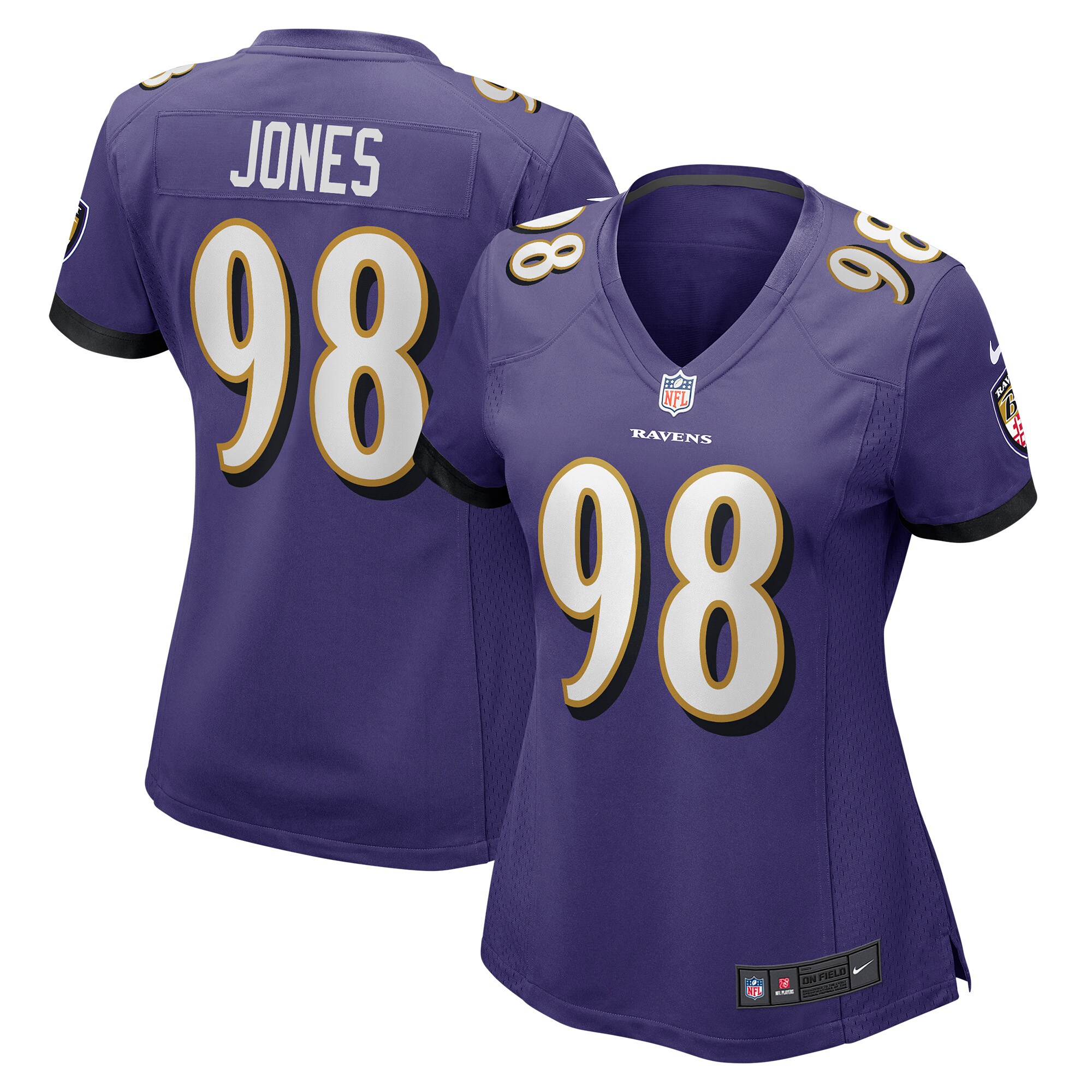 Women's Baltimore Ravens Travis Jones Purple Player Game Jersey JS5076 nicesnker