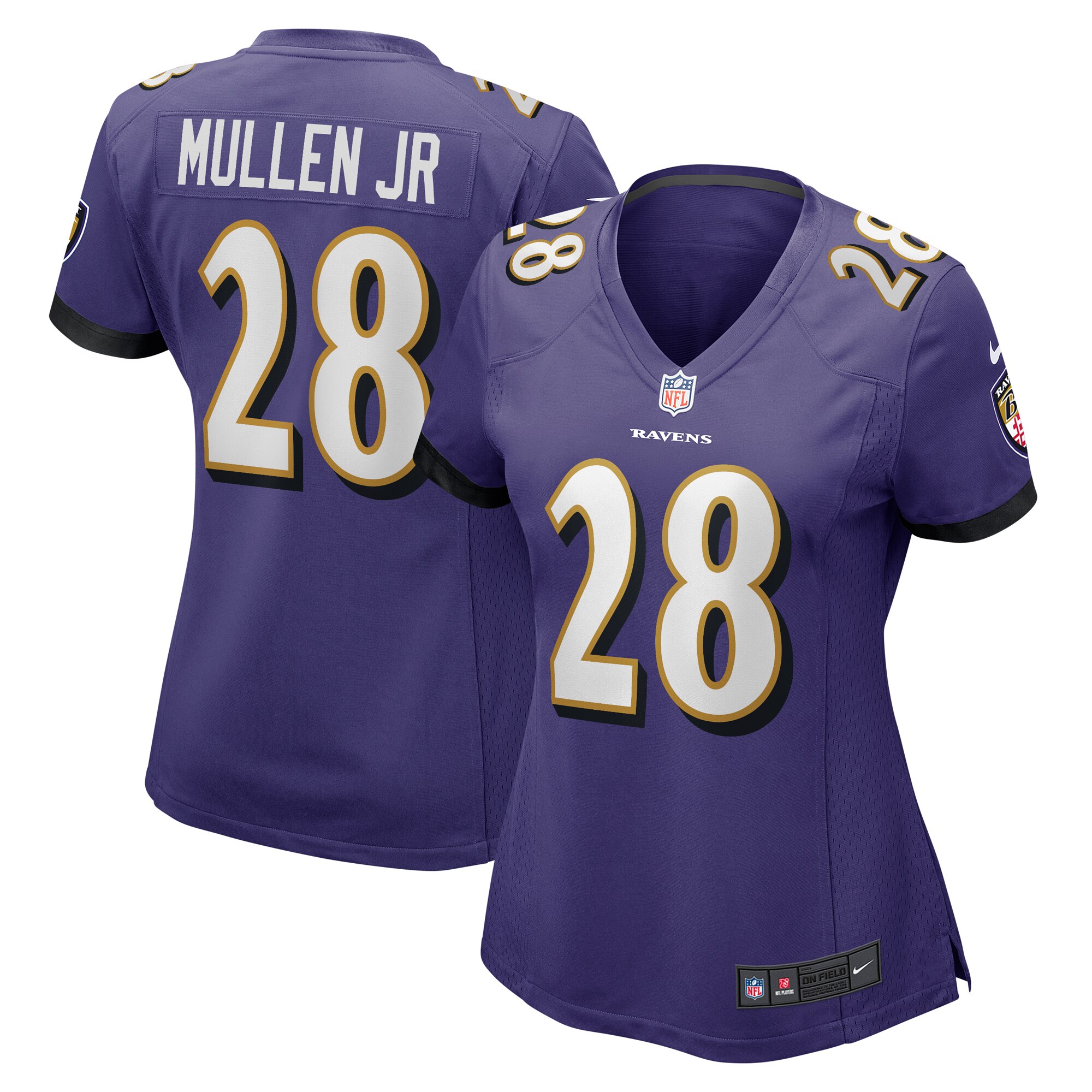 Women's Baltimore Ravens Trayvon Mullen Jr. Purple Team Game Jersey JS2388 nicesnker