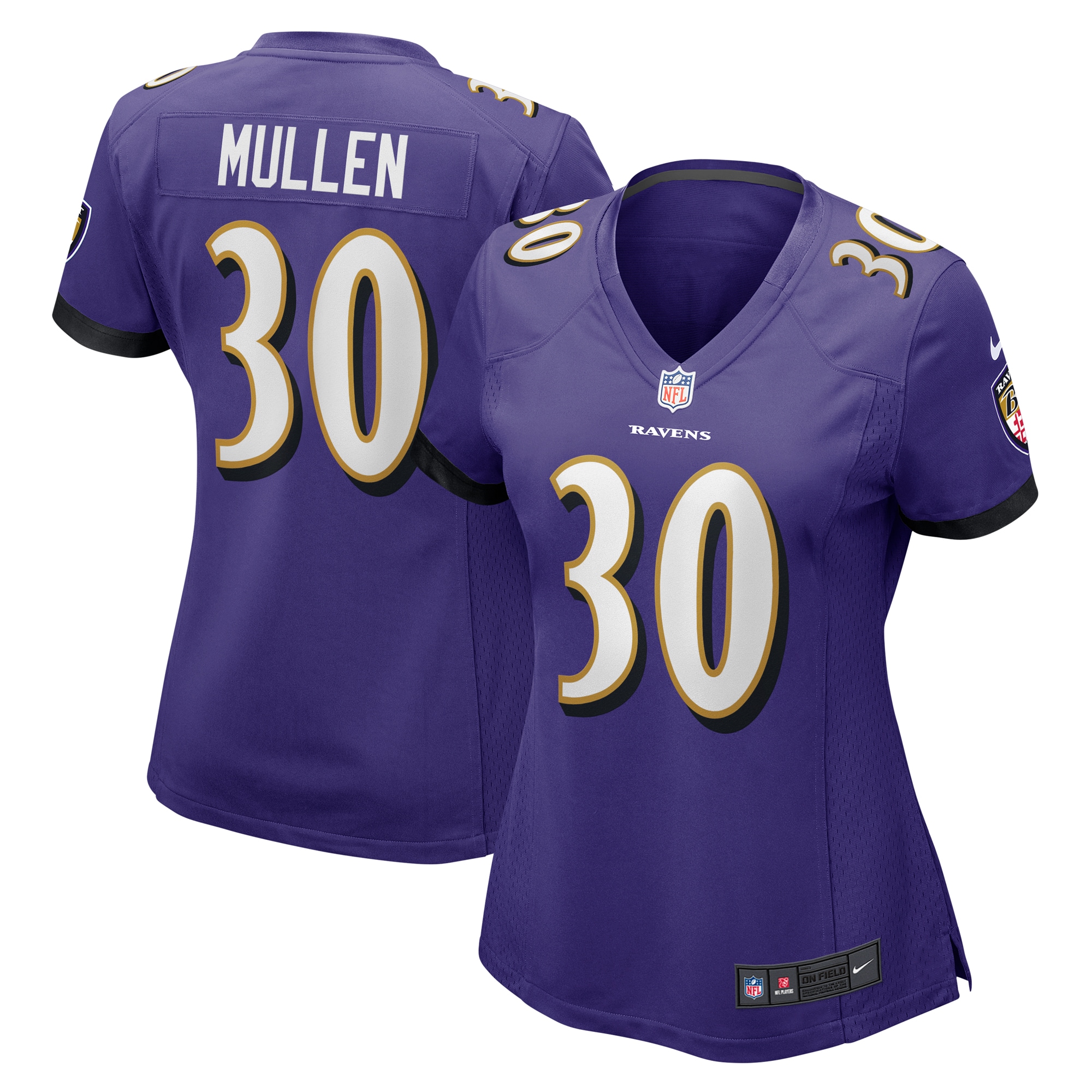 Women's Baltimore Ravens Trayvon Mullen Purple Game Jersey JS2443 nicesnker