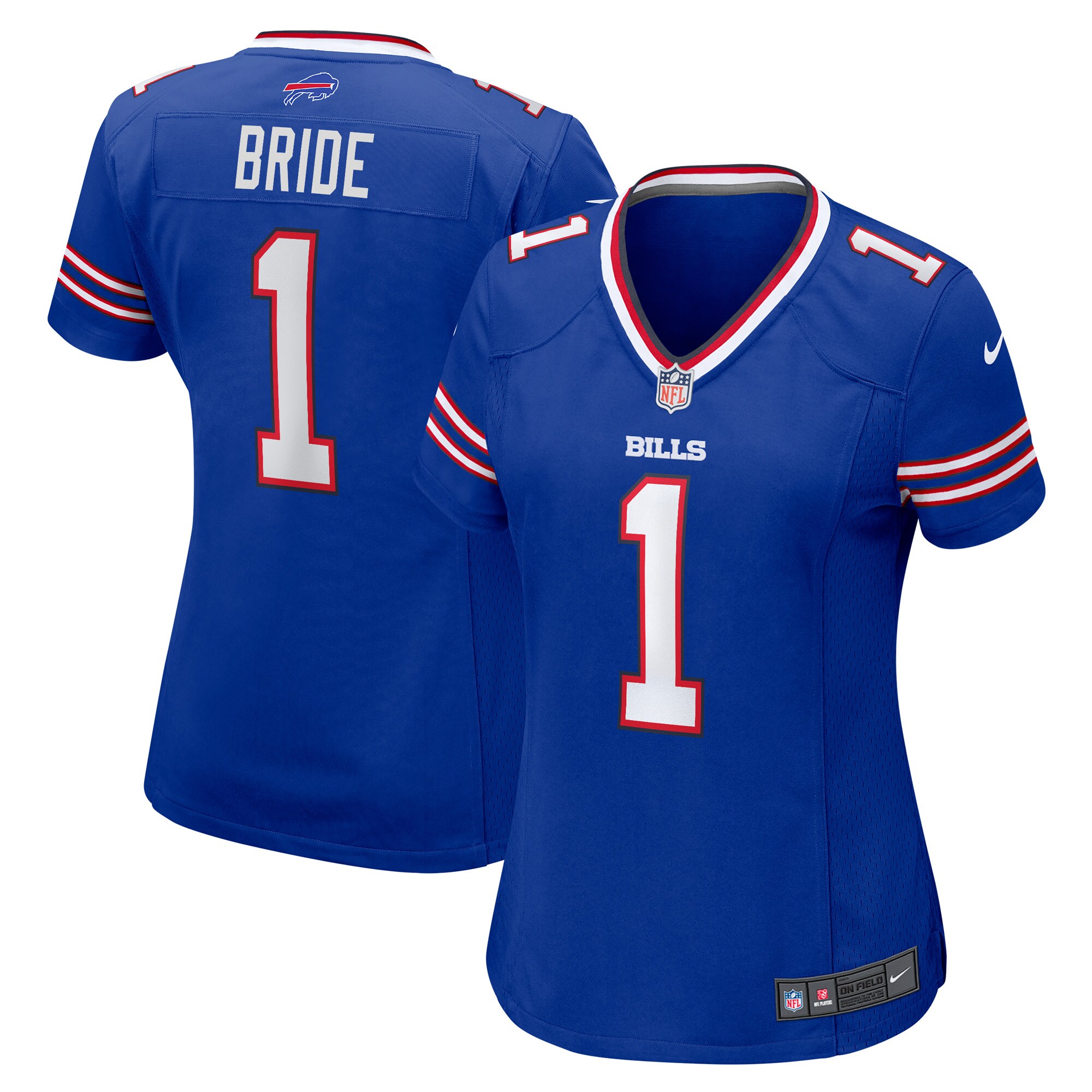 Women's Buffalo Bills Number 1 Bride Royal Game Jersey JS8660 nicesnker