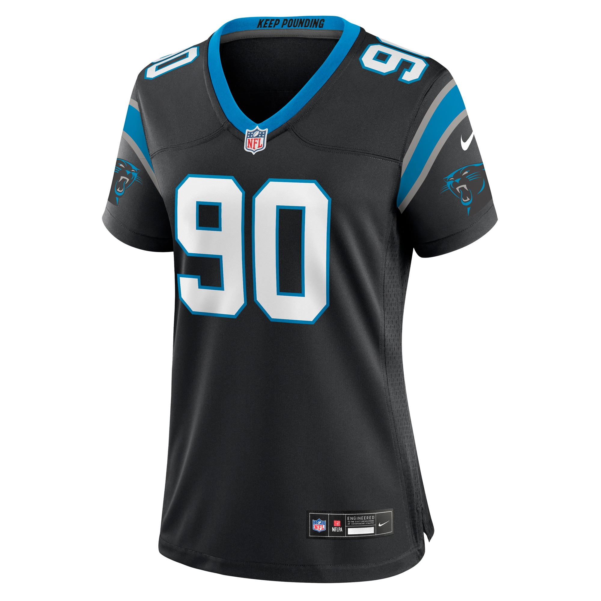 Alternative view of Women's Carolina Panthers Amare Barno Black Team Game Jersey JS7972 nicesnker
