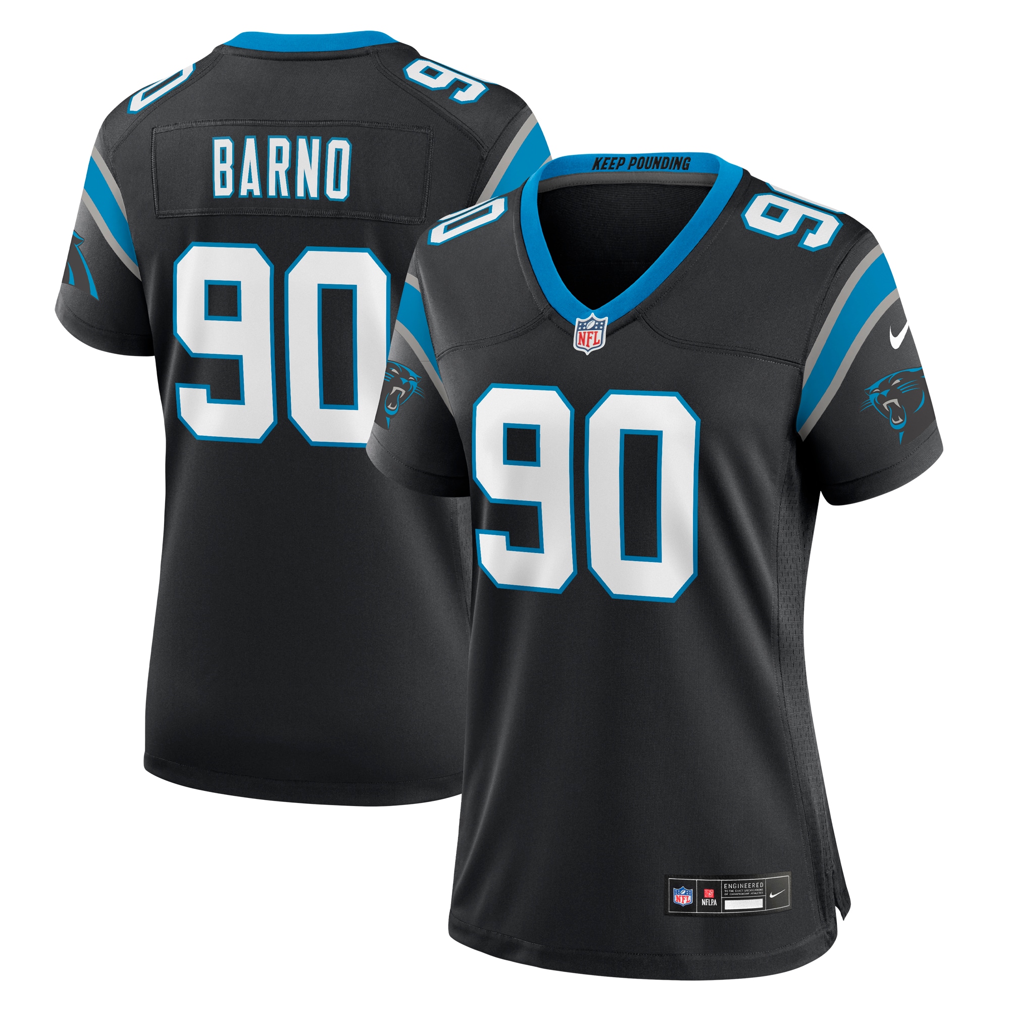 Women's Carolina Panthers Amare Barno Black Team Game Jersey JS7972 nicesnker