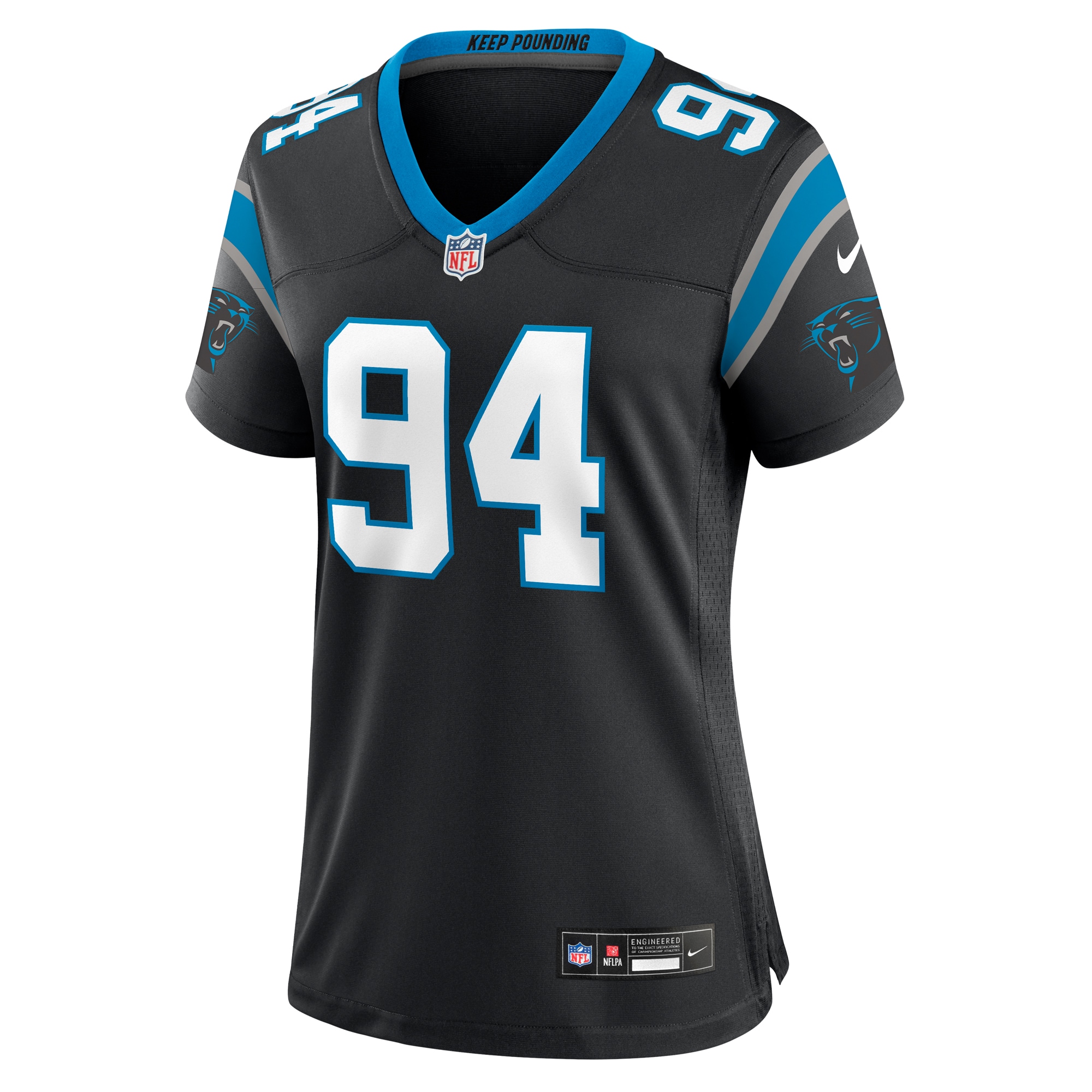 Alternative view of Women's Carolina Panthers A'Shawn Robinson Black Game Jersey JS9928 nicesnker
