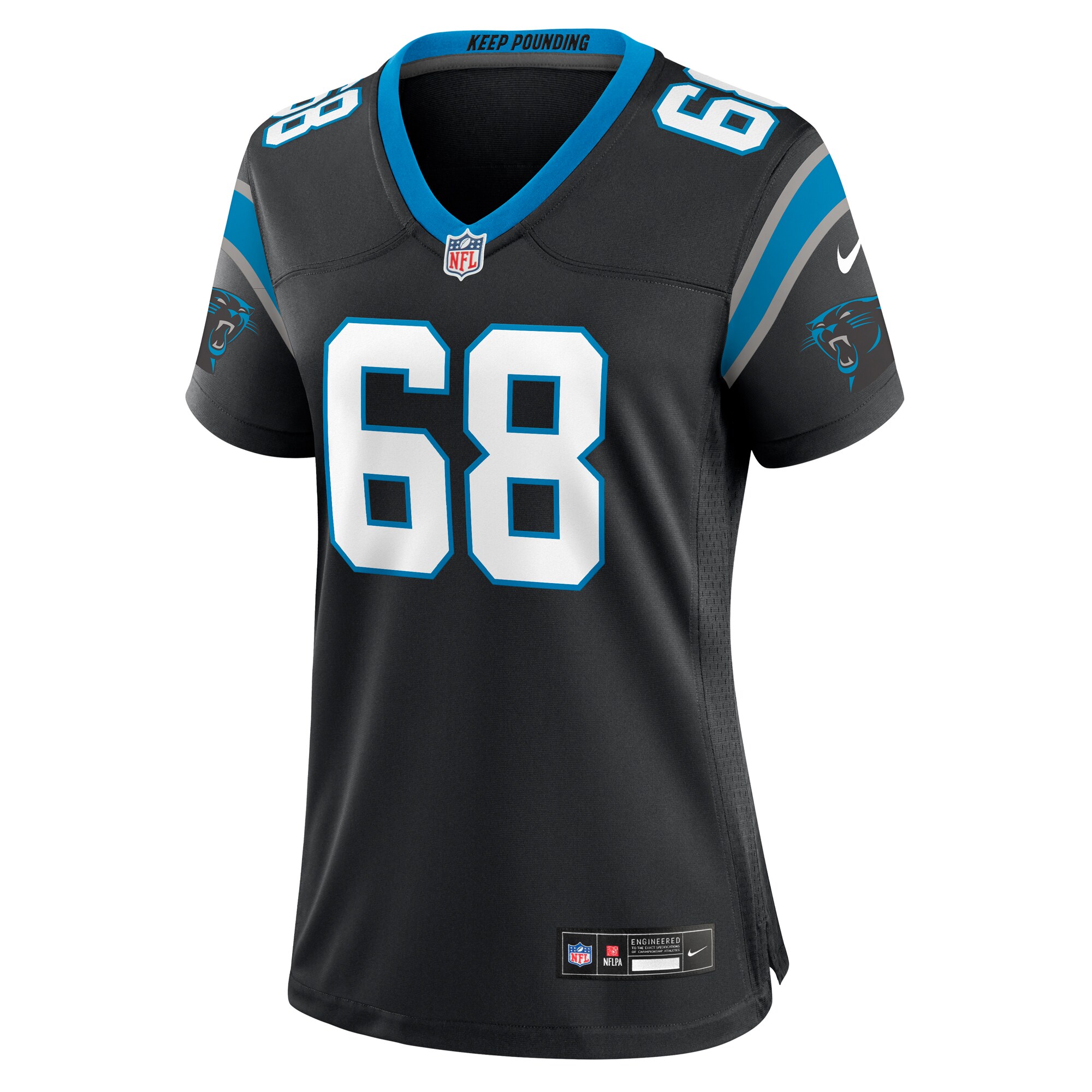 Alternative view of Women's Carolina Panthers Damien Lewis Black Game Jersey JS4071 nicesnker