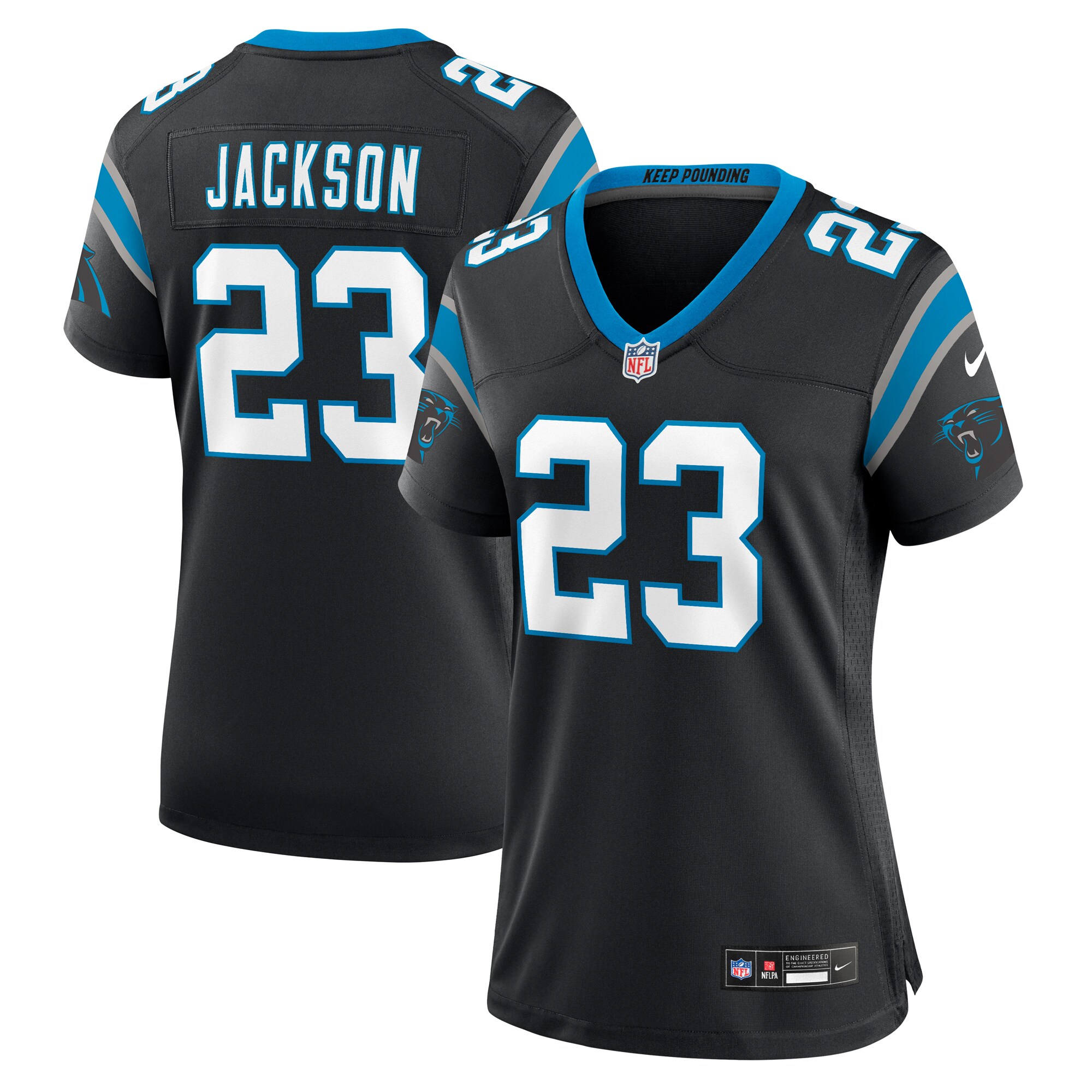 Women's Carolina Panthers Dane Jackson Black Game Jersey JS8294 nicesnker
