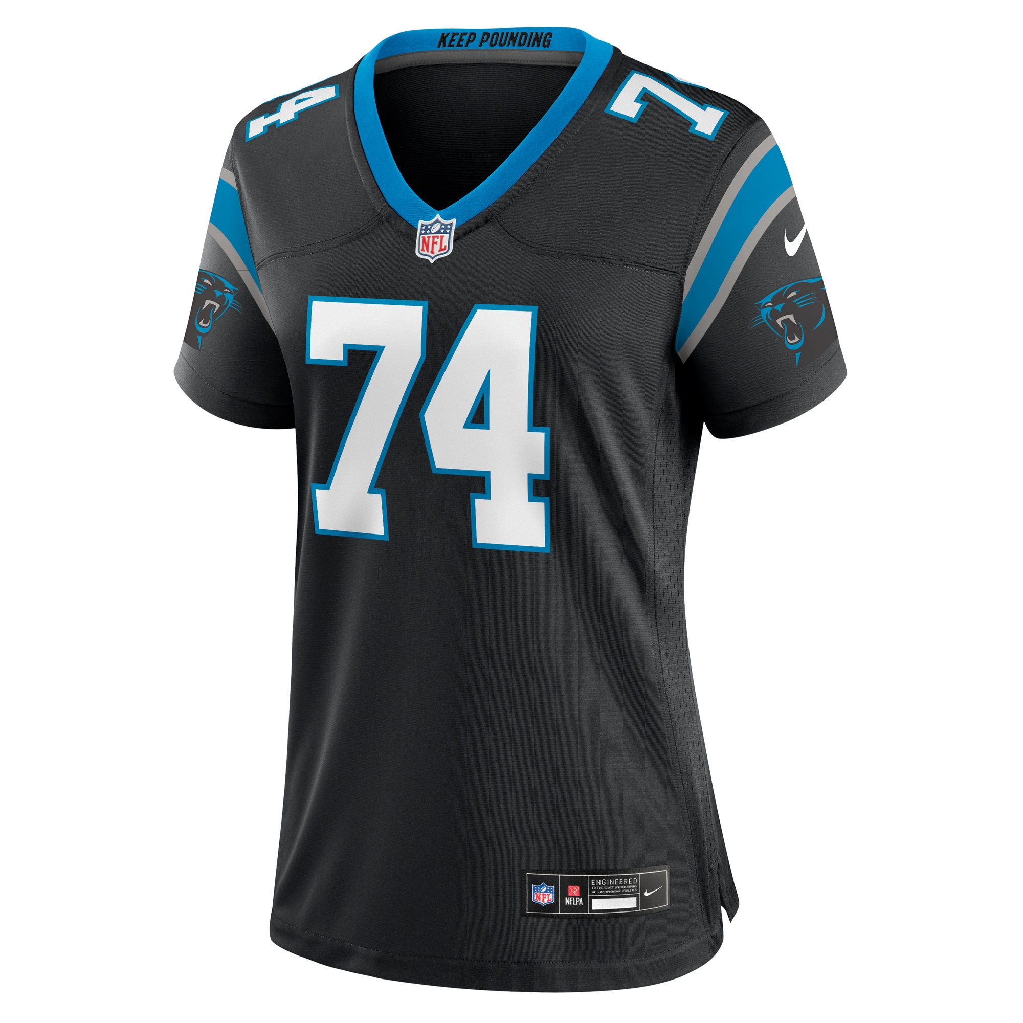 Alternative view of Women's Carolina Panthers David Sharpe Black Team Game Jersey JS8741 nicesnker