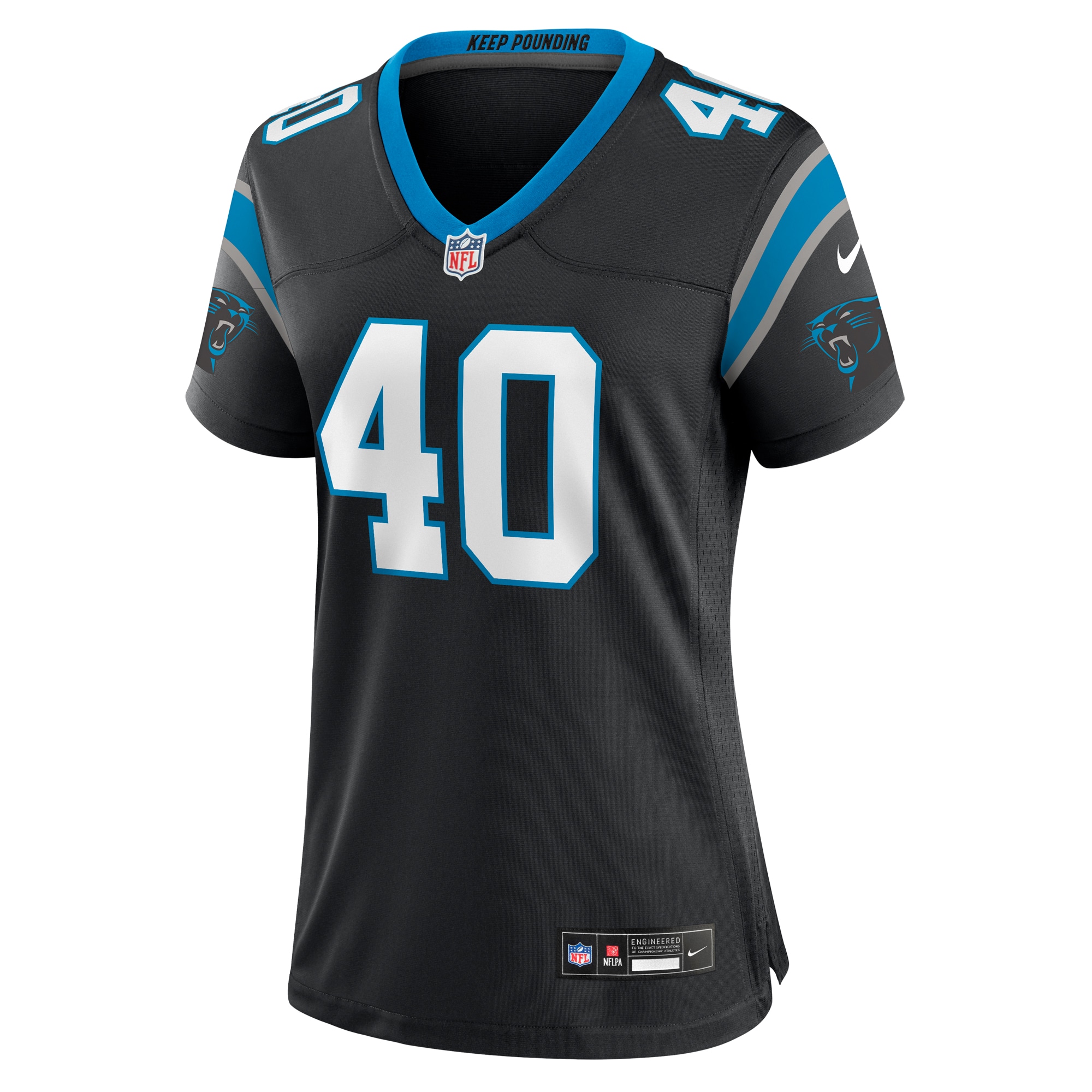 Alternative view of Women's Carolina Panthers Deion Jones Black Game Jersey JS2800 nicesnker