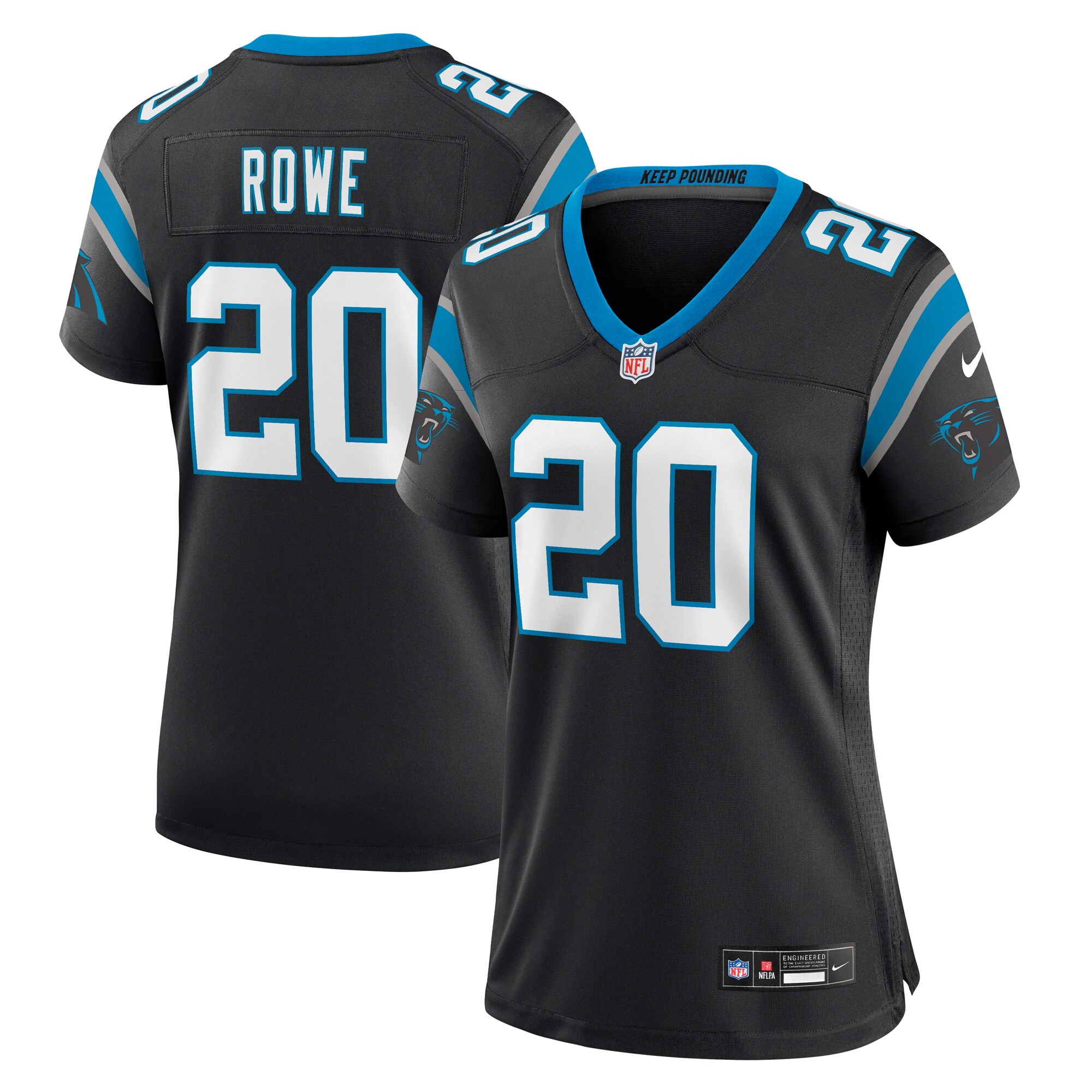 Women's Carolina Panthers Eric Rowe Black Game Jersey JS5180 nicesnker