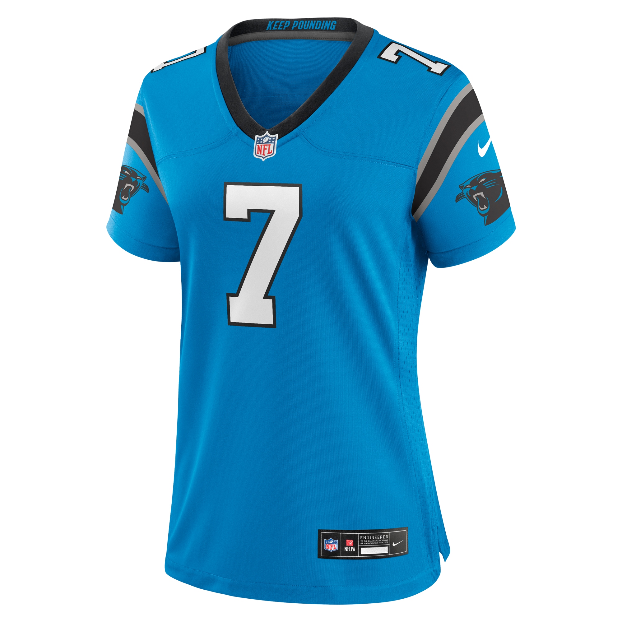 Alternative view of Women's Carolina Panthers Jadeveon Clowney Blue Alternate Game Jersey JS4597 nicesnker