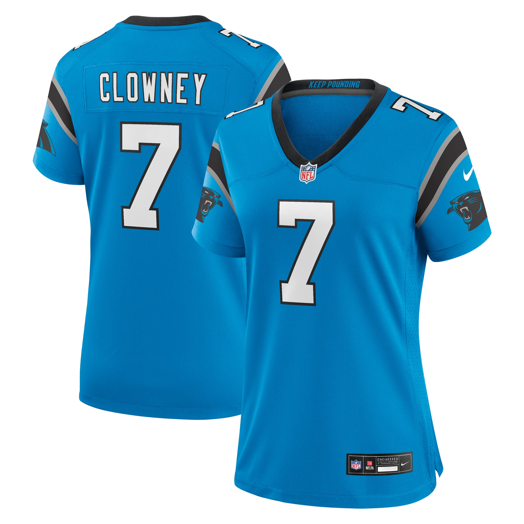 Women's Carolina Panthers Jadeveon Clowney Blue Alternate Game Jersey JS4597 nicesnker