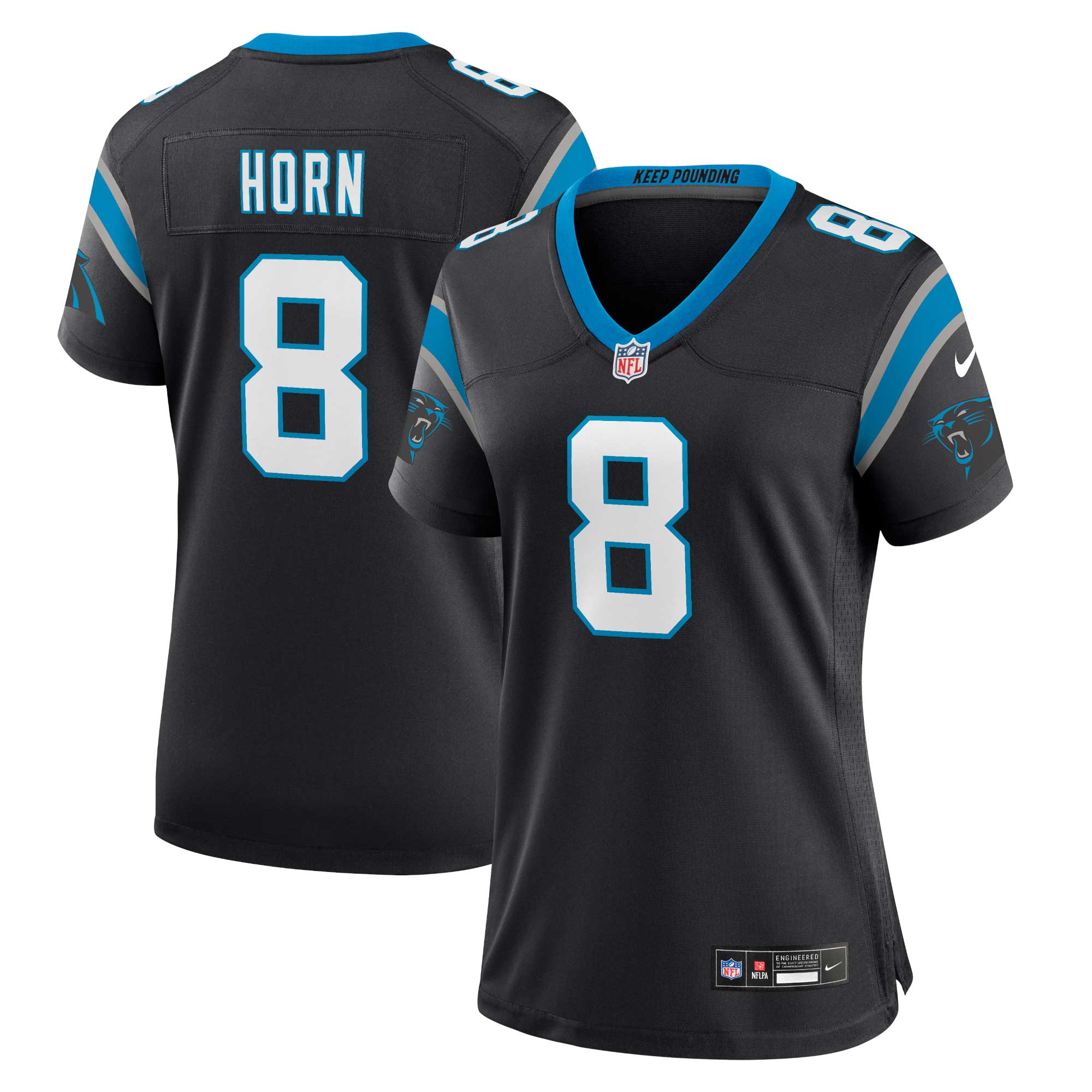 Women's Carolina Panthers Jaycee Horn Black Player Jersey JS3812 nicesnker