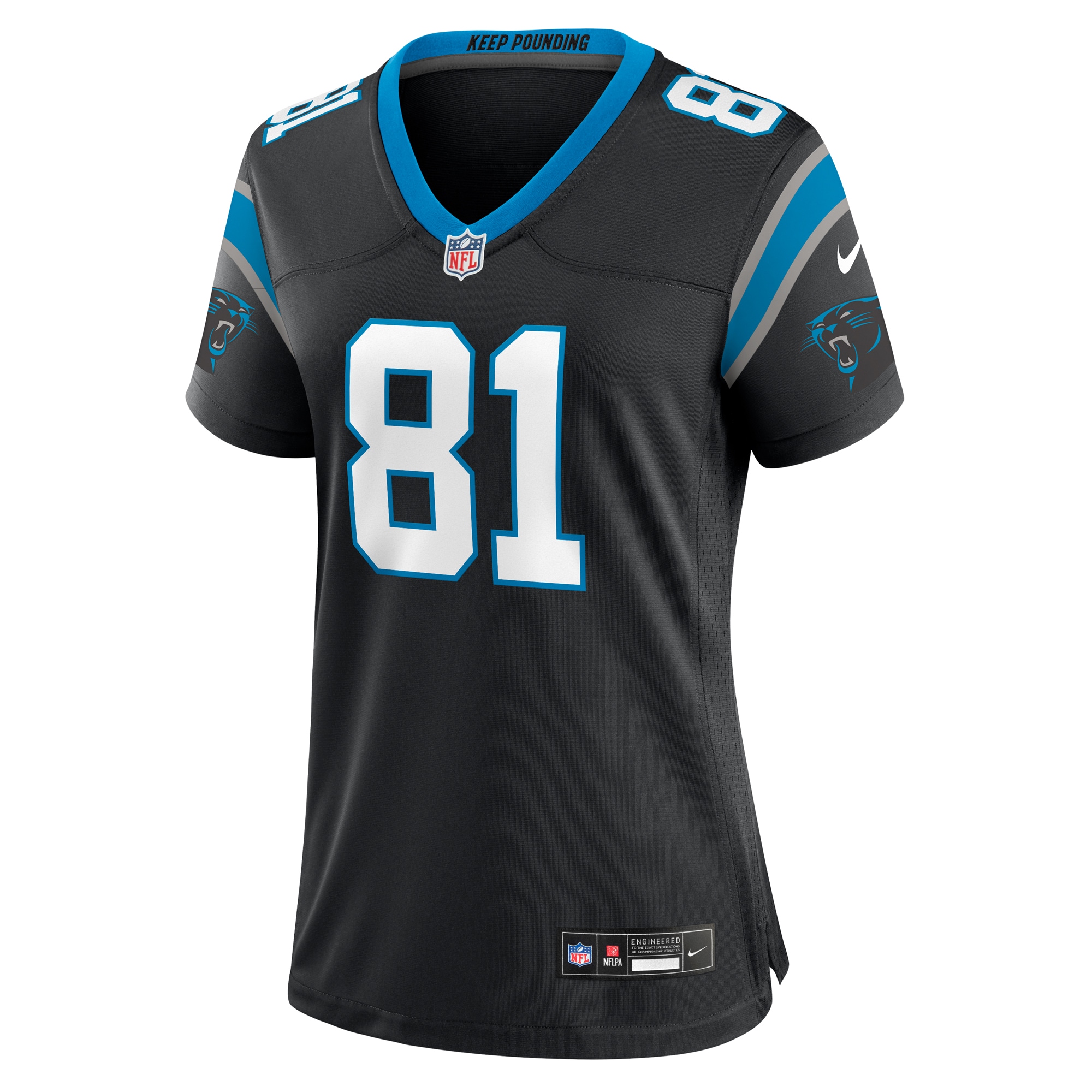Alternative view of Women's Carolina Panthers Matthews Black Game Jersey JS6936 nicesnker