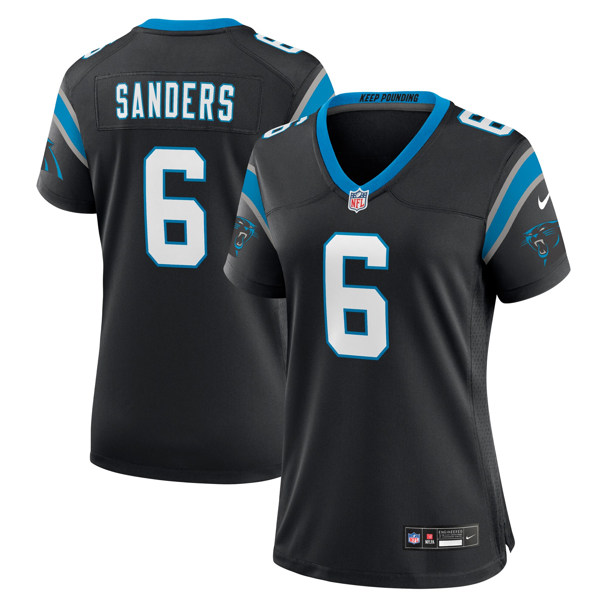 Women's Carolina Panthers Miles Sanders Black Women's All Player Jersey JS7250 nicesnker