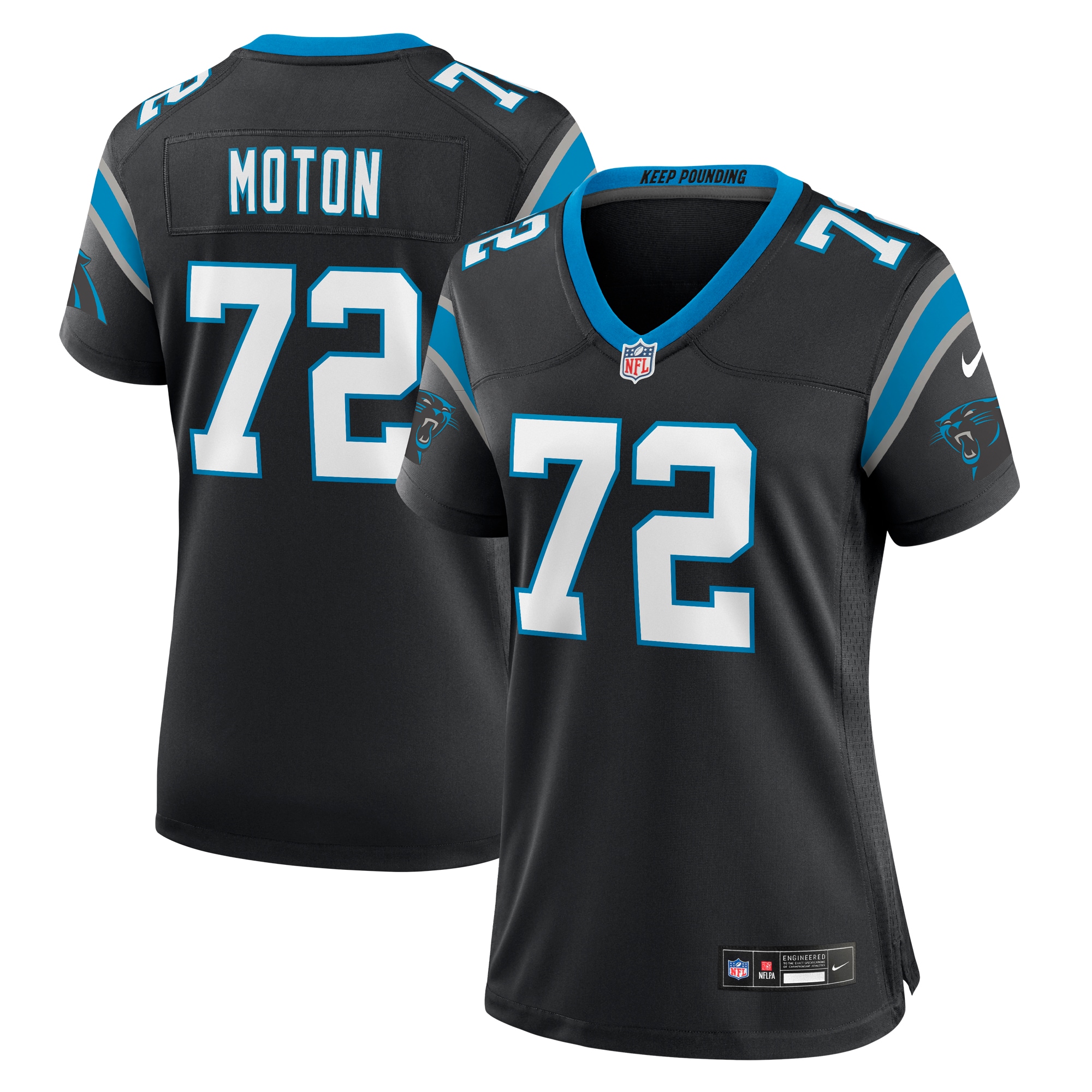 Women's Carolina Panthers Taylor Moton Black Team Game Jersey JS2569 nicesnker