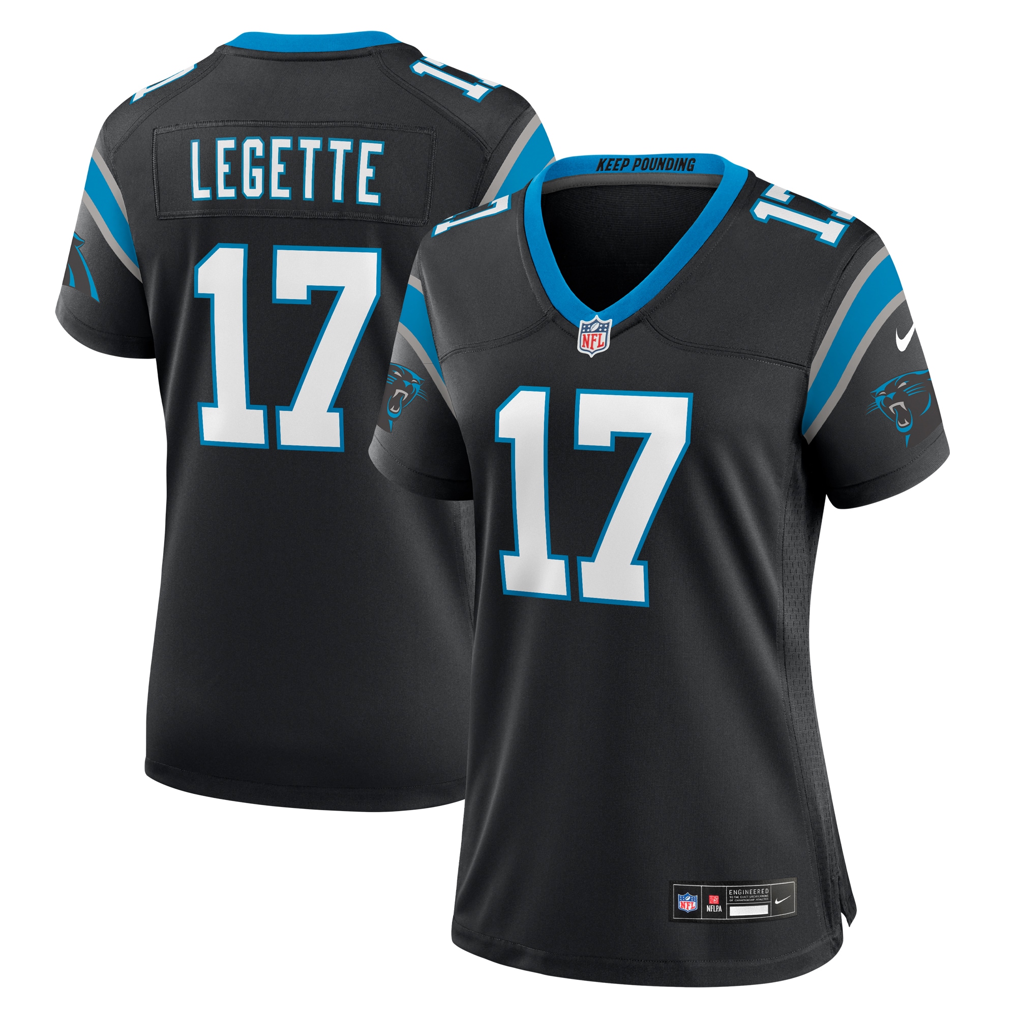 Women's Carolina Panthers Xavier Legette Black Game Jersey JS5160 nicesnker