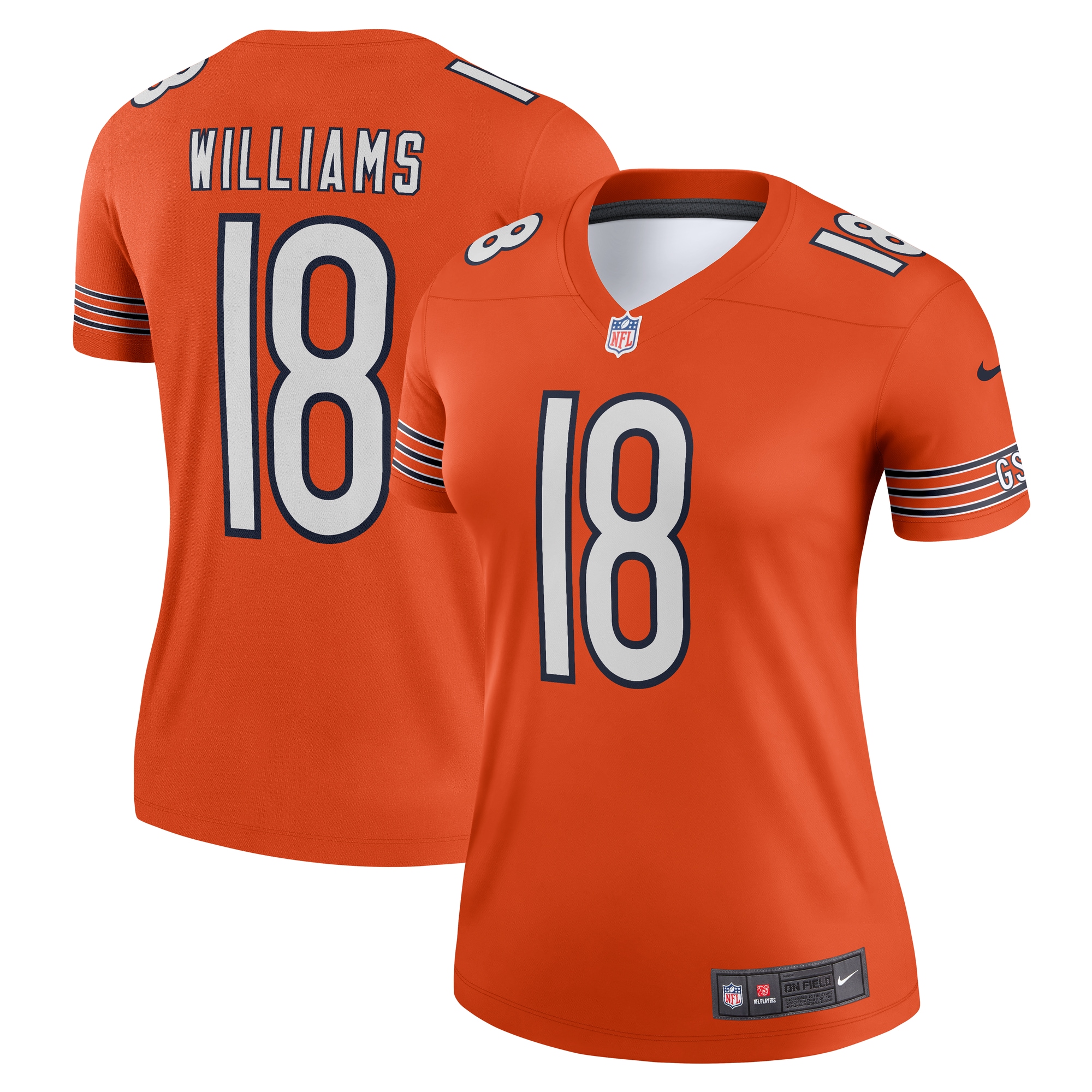 Women's Chicago Bears Caleb Williams Orange Alternate Legend Player Performance Top JS9880 nicesnker
