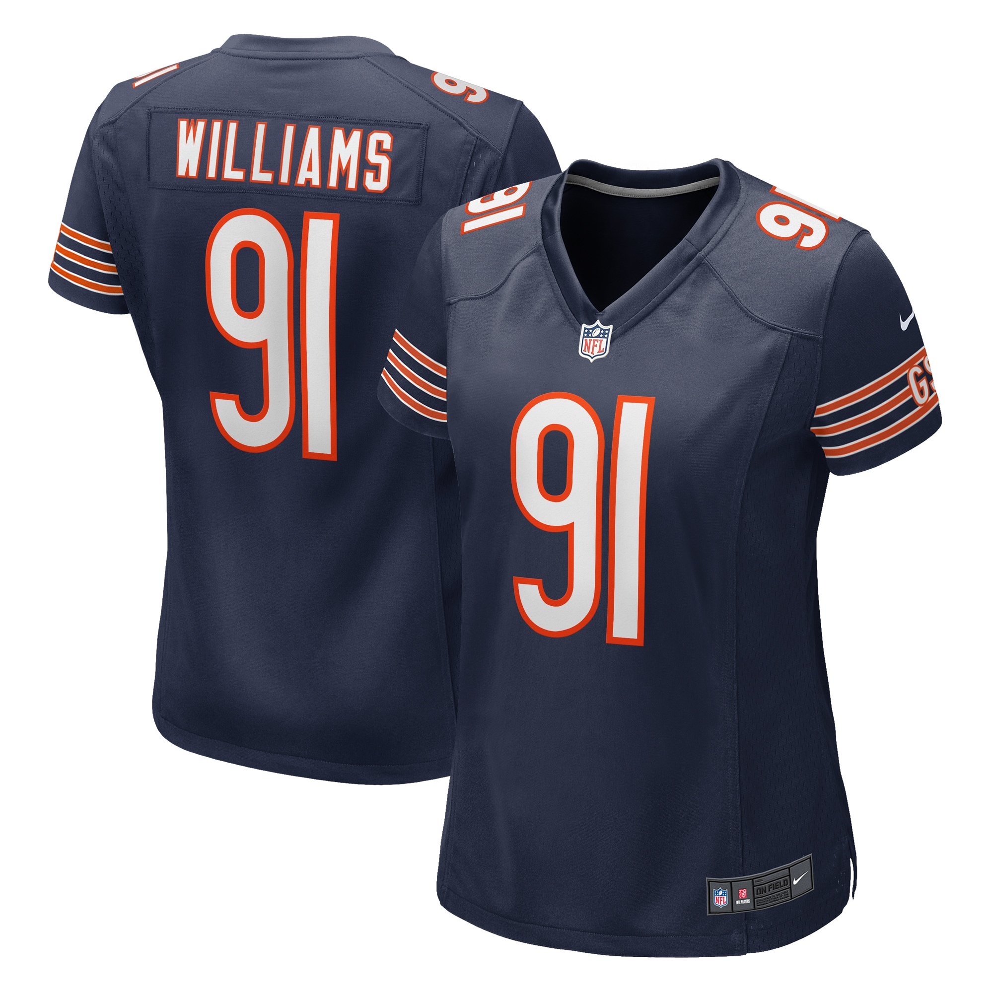 Women's Chicago Bears Chris Williams Navy Game Jersey JS3974 nicesnker
