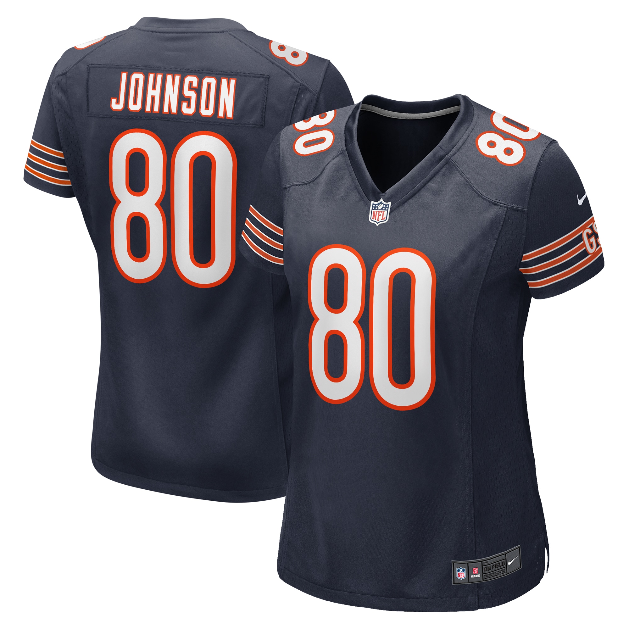 Women's Chicago Bears Collin Johnson Navy Game Jersey JS3577 nicesnker