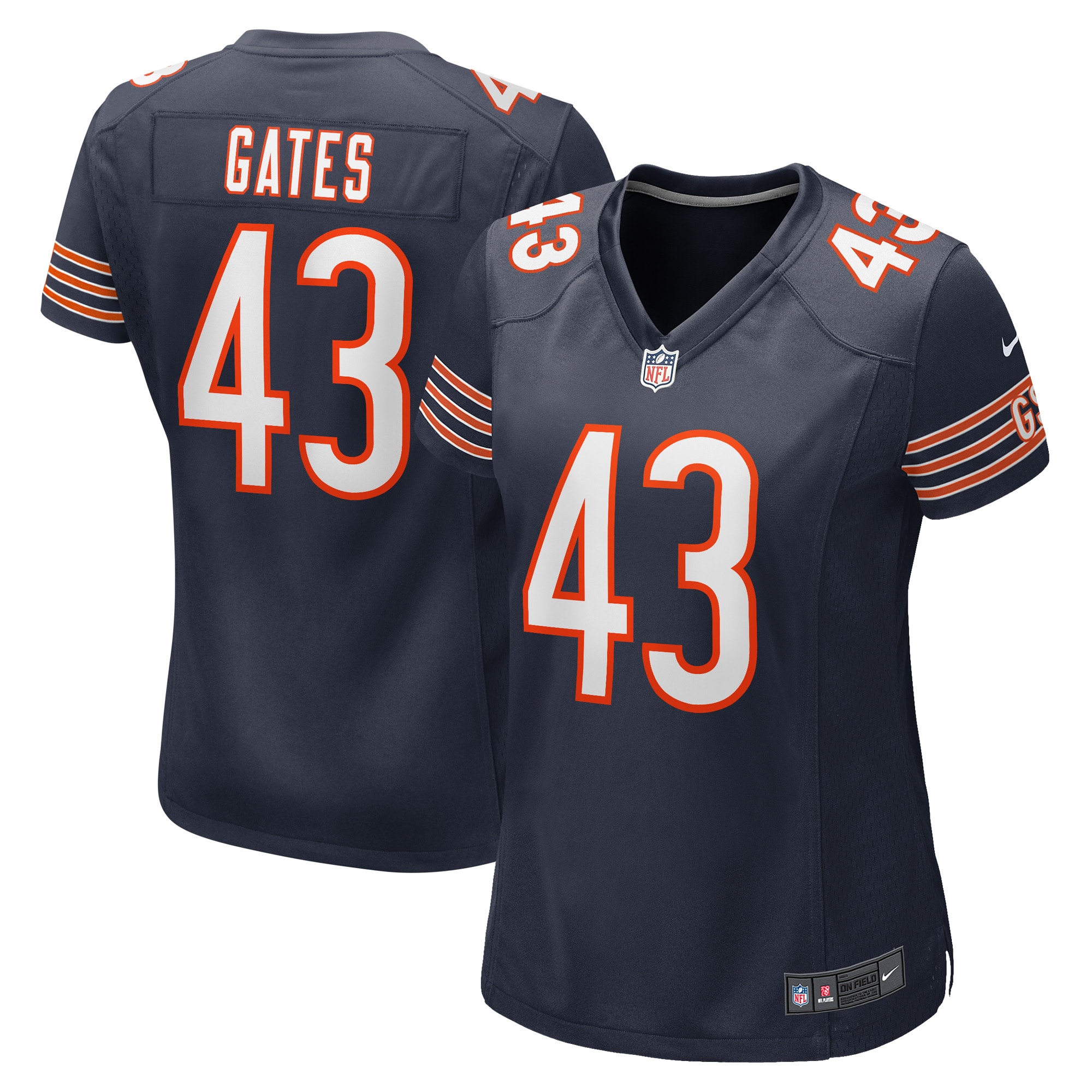 Women's Chicago Bears DeMarquis Gates Navy Game Player Jersey JS9666 nicesnker