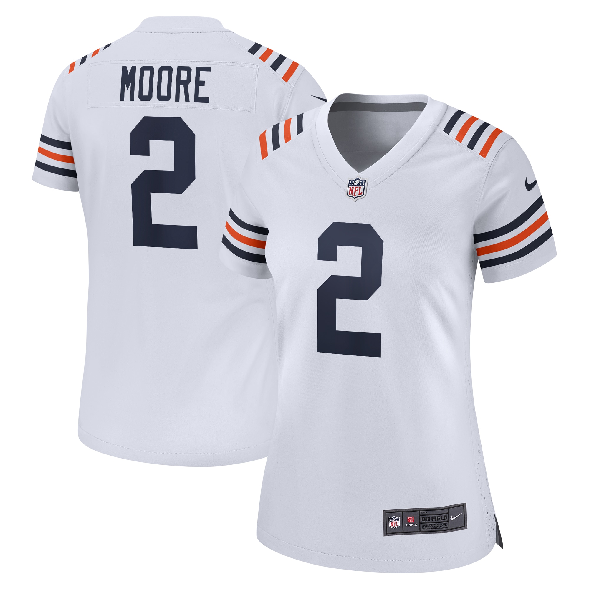 Women's Chicago Bears D.J. Moore White Alternate Game Jersey JS3179 nicesnker