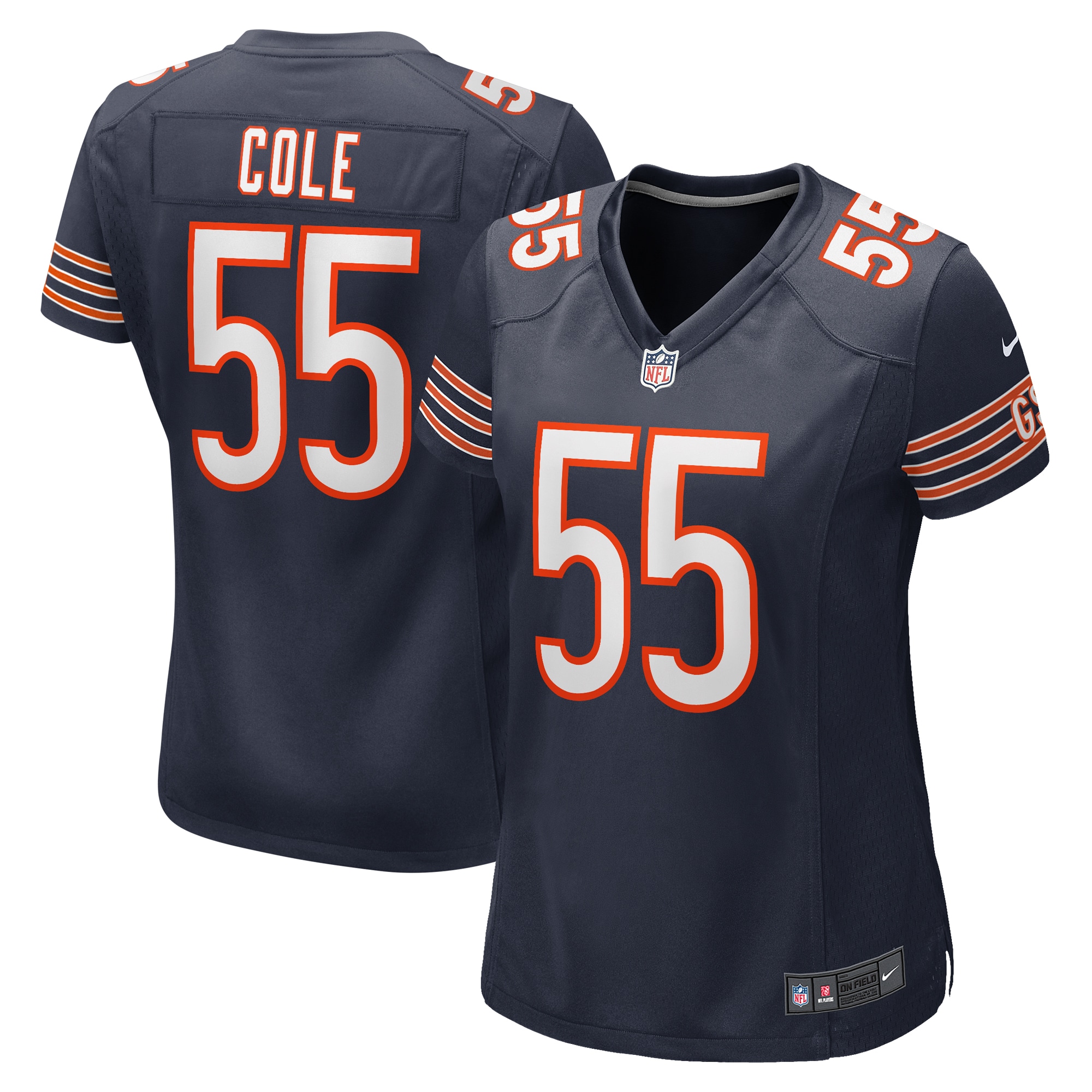 Women's Chicago Bears Dylan Cole Navy Game Jersey JS7365 nicesnker