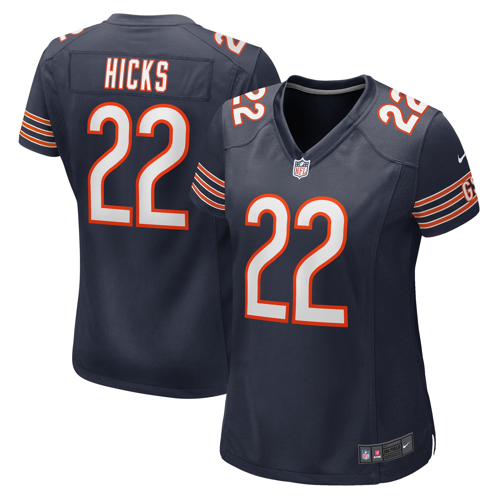 Women's Chicago Bears Elijah Hicks Navy Team Game Jersey JS1588 nicesnker