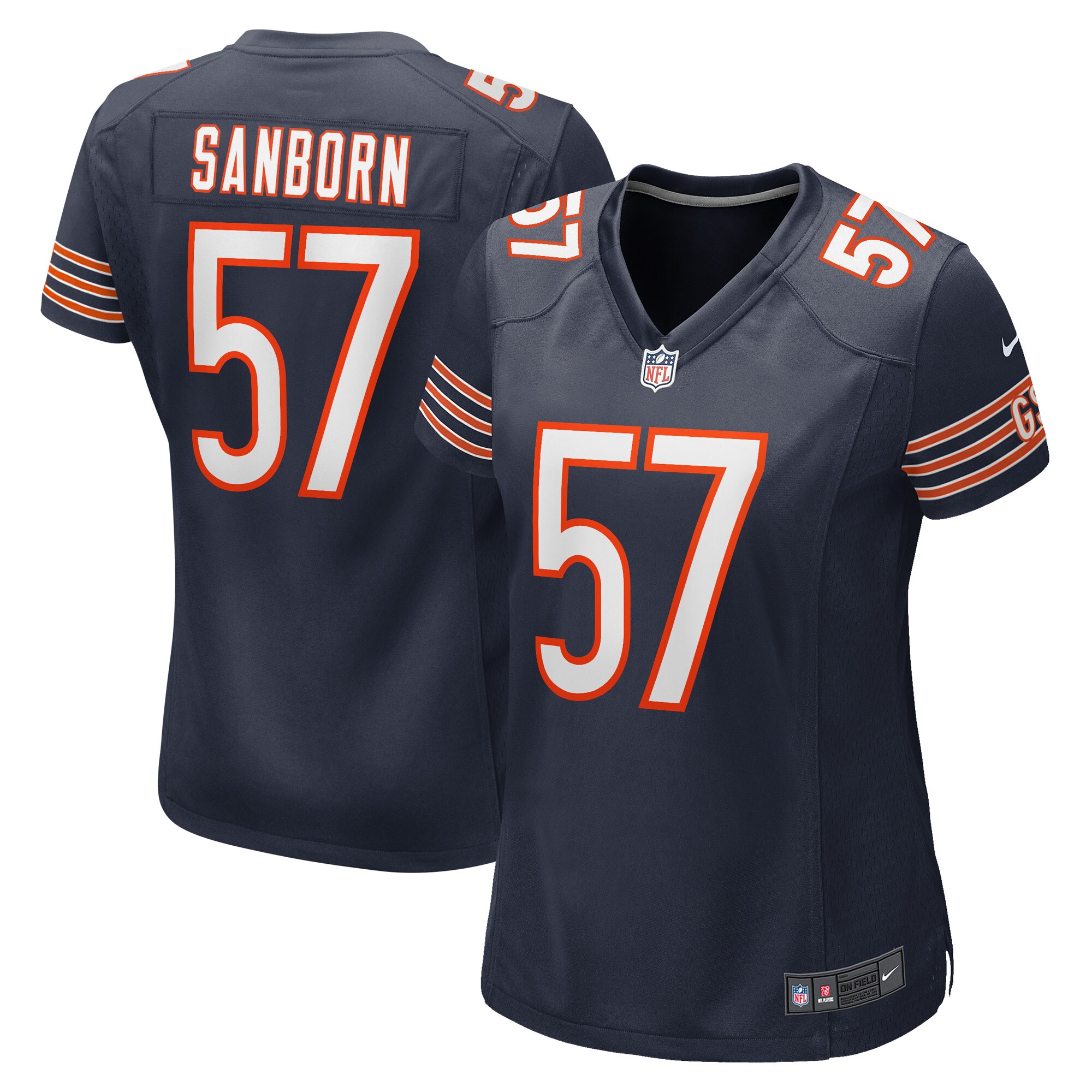 Women's Chicago Bears Jack Sanborn Navy Game Player Jersey JS4204 nicesnker