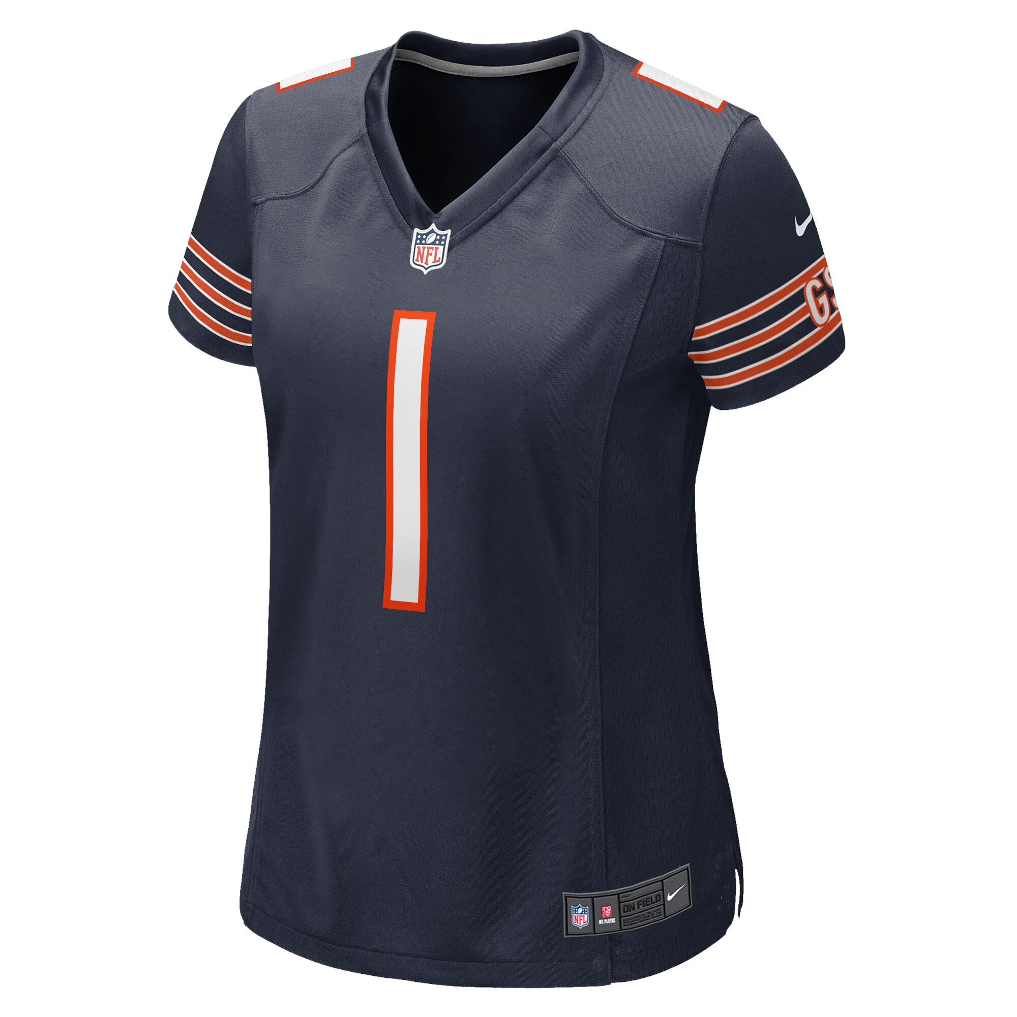 Alternative view of Women's Chicago Bears Justin Fields Navy Player Jersey JS9237 nicesnker