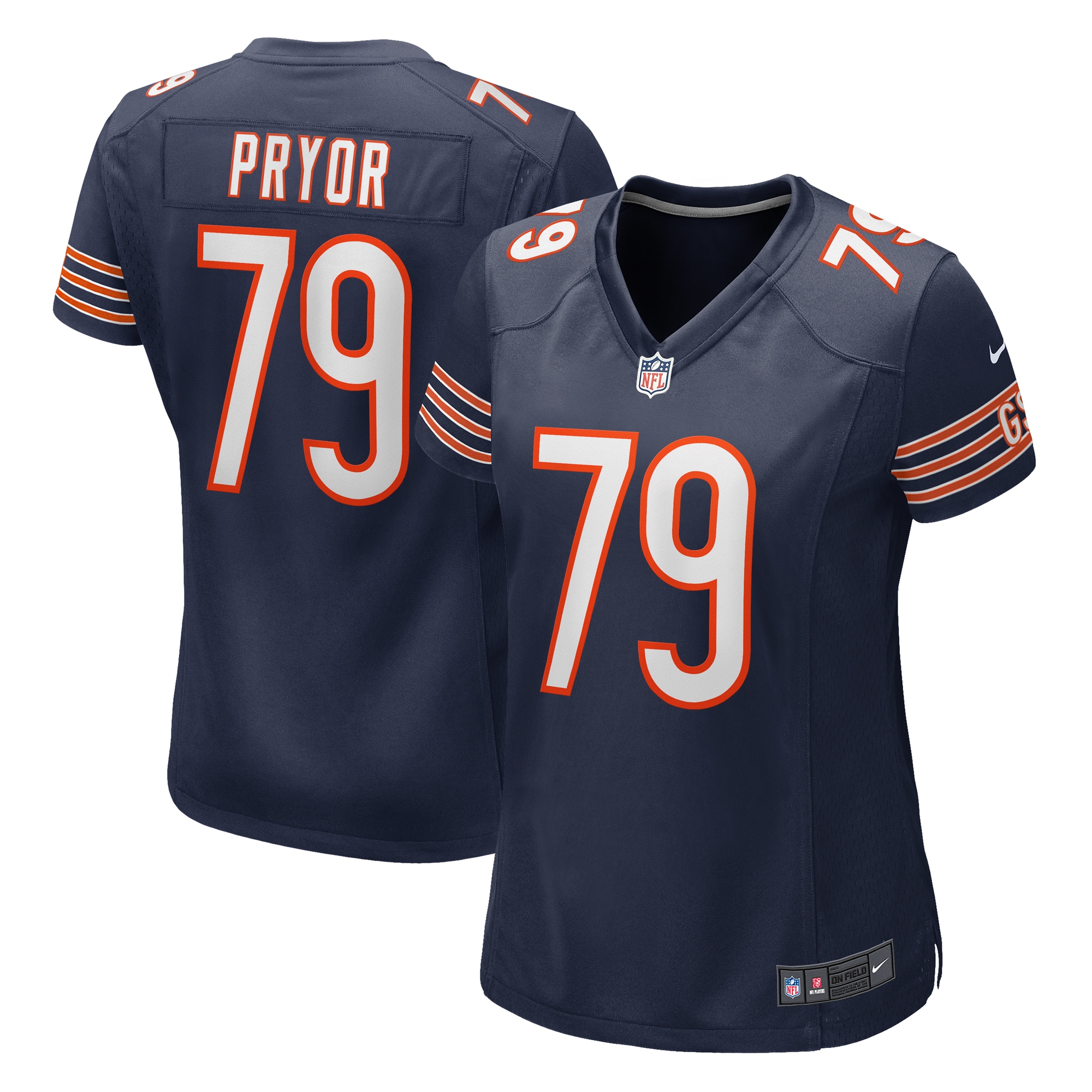 Women's Chicago Bears Matt Pryor Navy Game Jersey JS6193 nicesnker