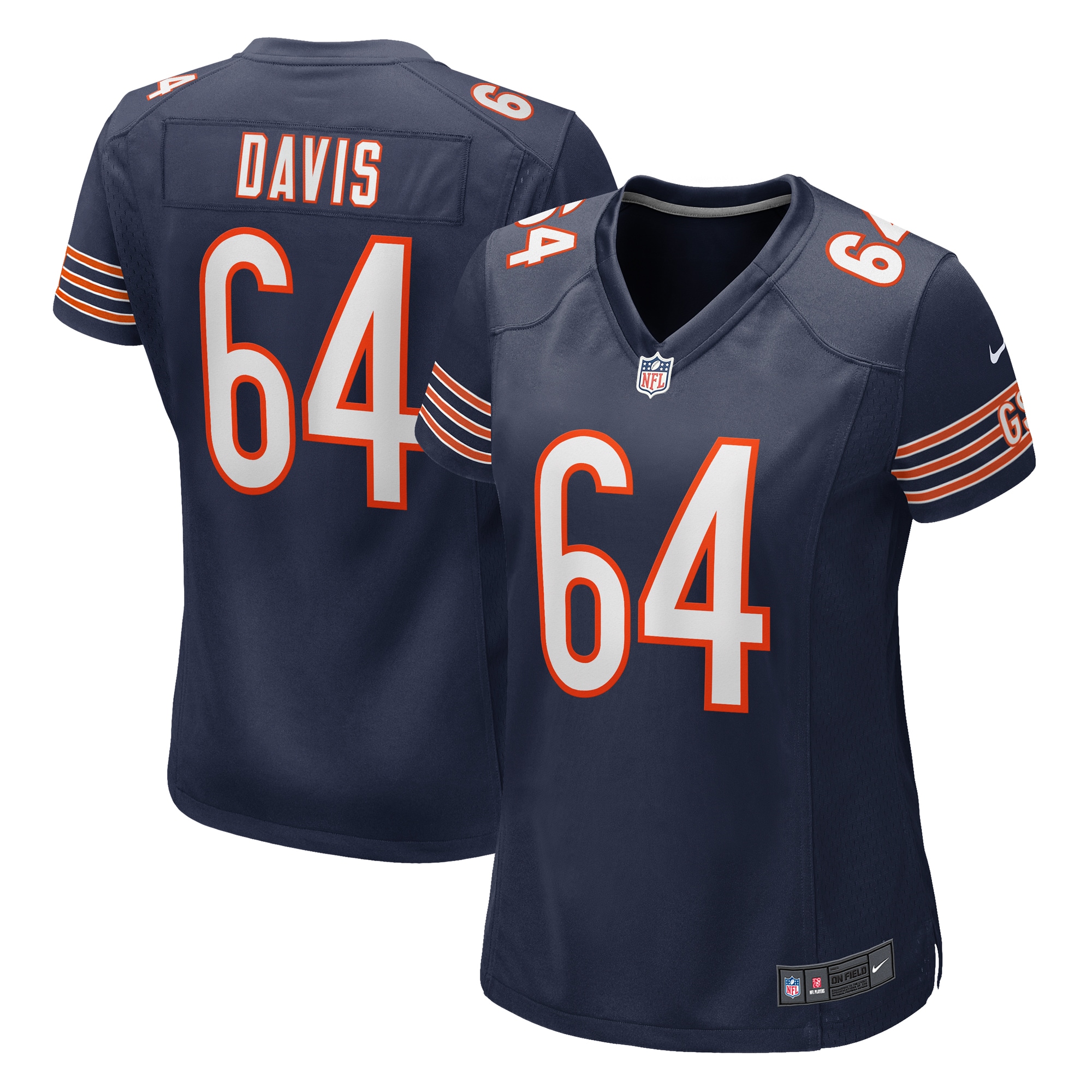 Women's Chicago Bears Nate Davis Navy Game Jersey JS3581 nicesnker