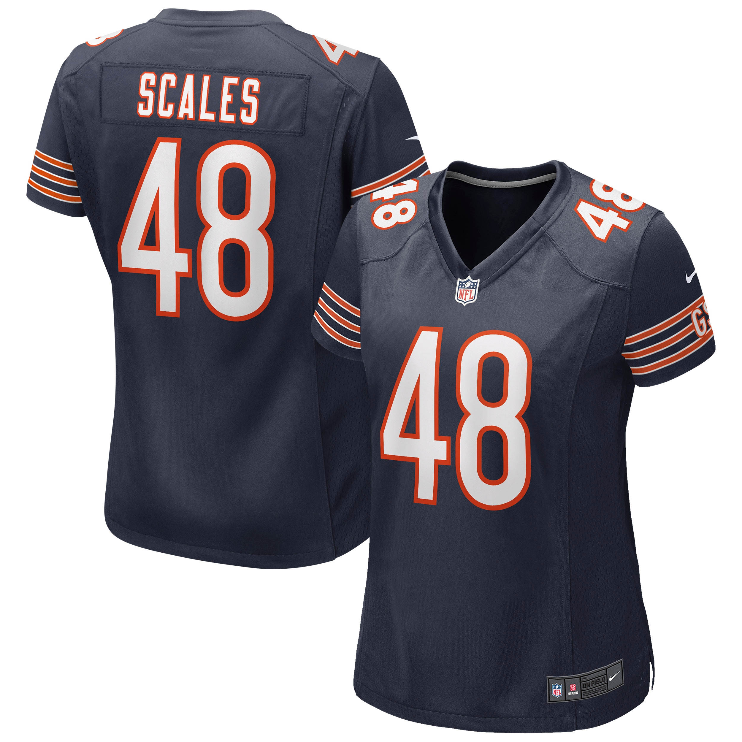 Women's Chicago Bears Patrick Scales Navy Game Jersey JS8376 nicesnker