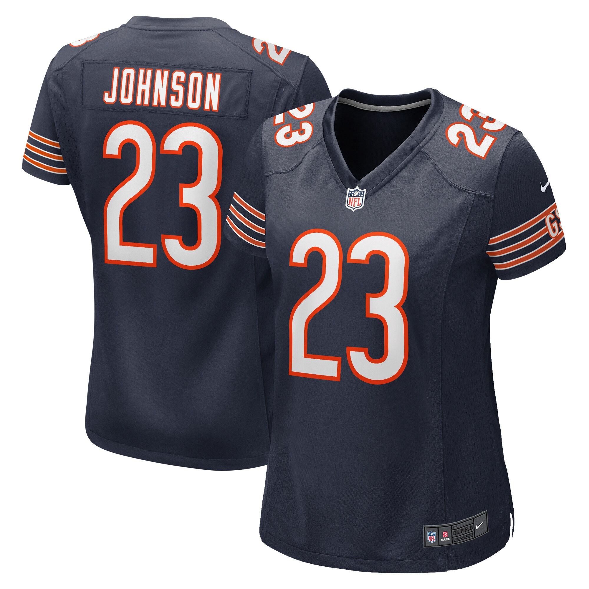Women's Chicago Bears Roschon Johnson Navy Team Game Jersey JS9359 nicesnker