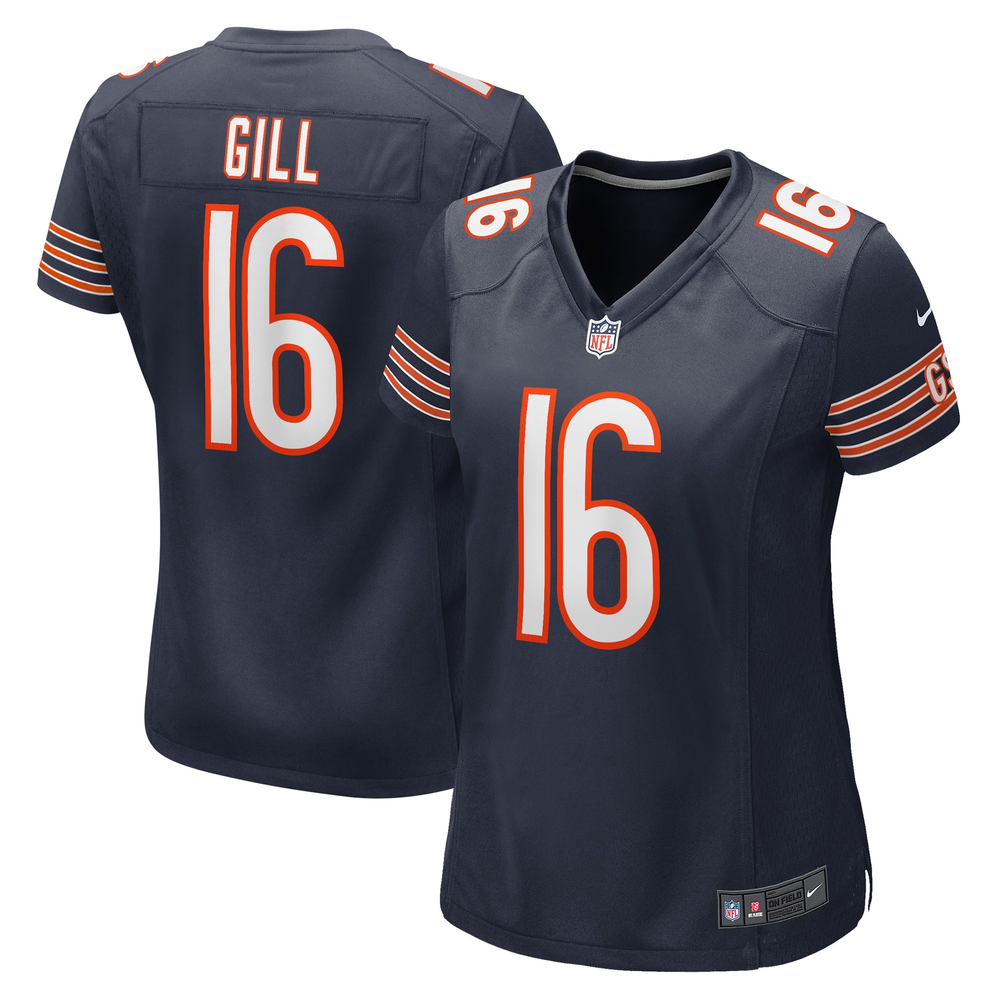 Women's Chicago Bears Trenton Gill Navy Game Player Jersey JS3257 nicesnker