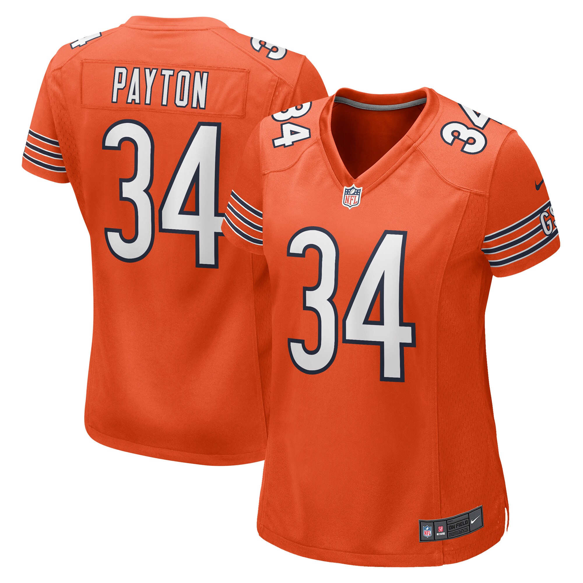 Women's Chicago Bears Walter Payton Orange Retired Player Jersey JS2798 nicesnker